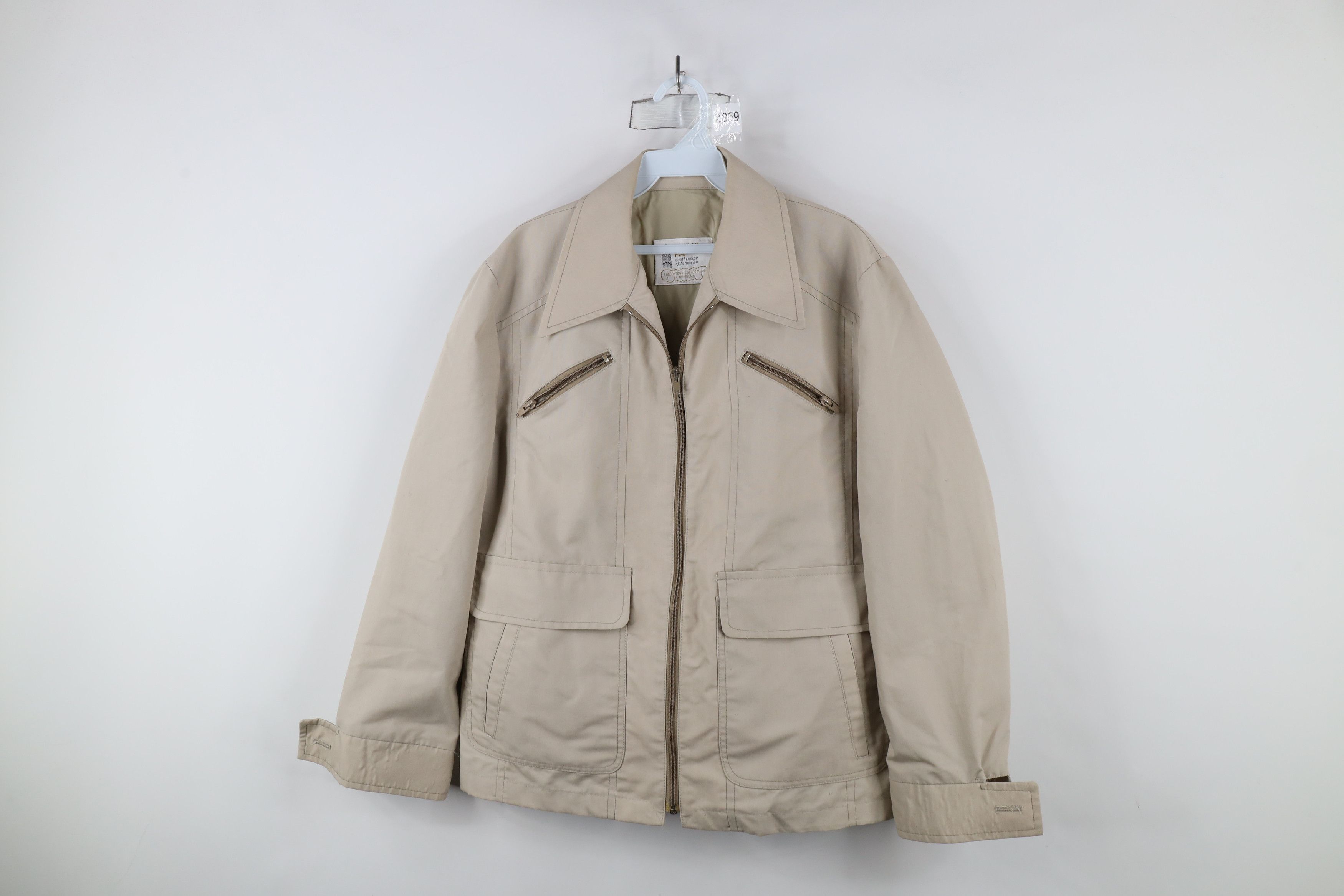 Vintage Vintage 70s Streetwear Full Zip Bomber Jacket Beige USA Size US L / EU 52-54 / 3 - 1 Thumbnail