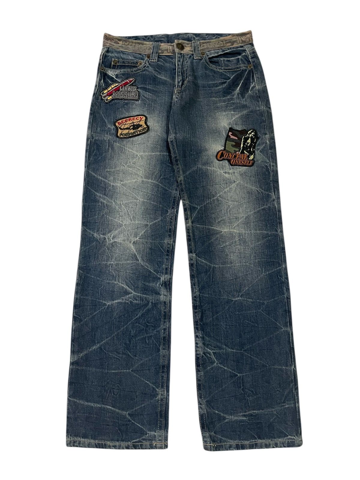 Hysteric Glamour Y2K Japan Patchwork Hysteric Distressed Jeans Denim Size US 32 / EU 48 - 2 Thumbnail