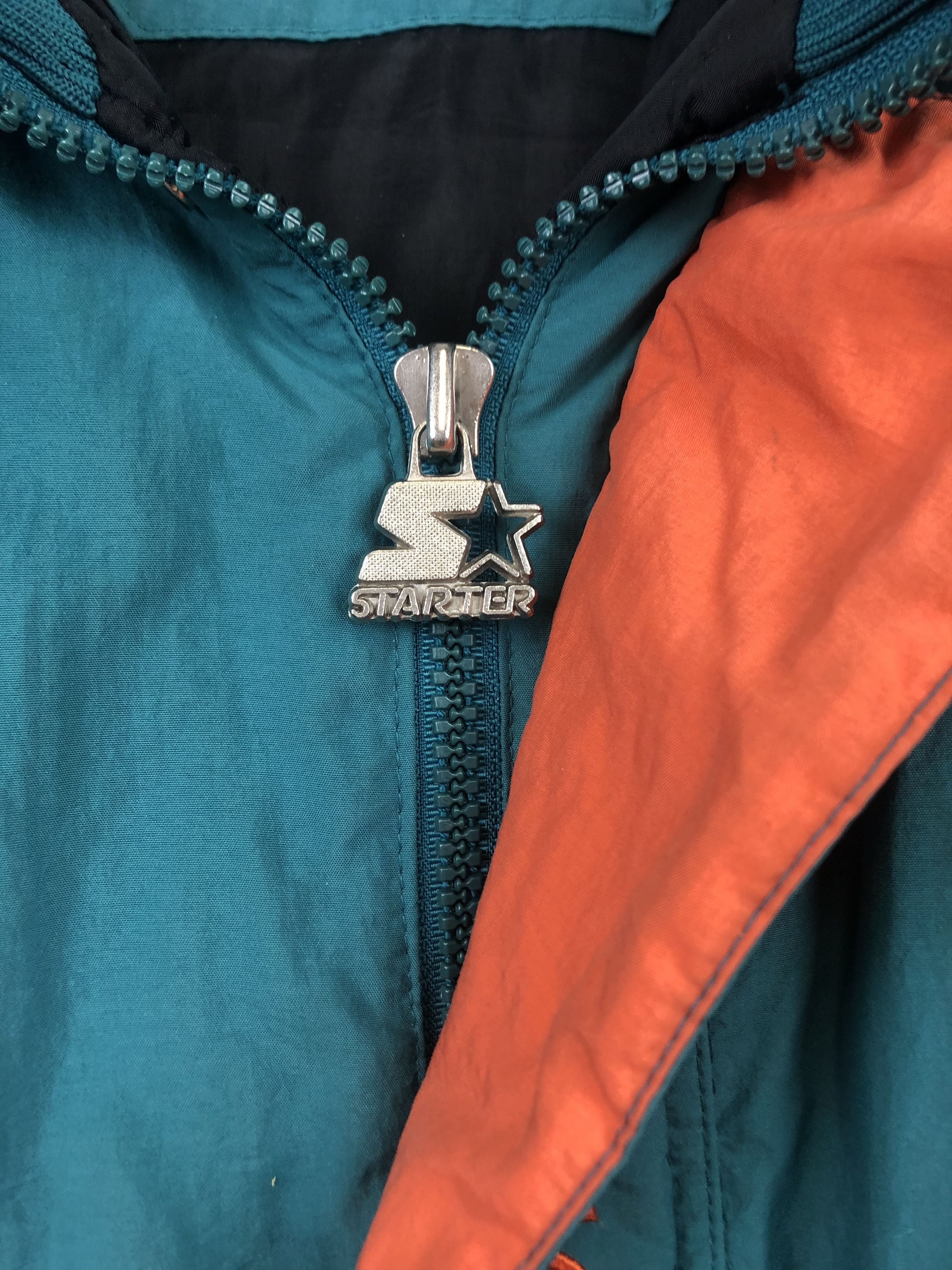 Starter × Vintage Vintage 90s Starter Miami Dolphins Hooded Jacket Bomber Rare Size US XXL / EU 58 / 5 - 17 Thumbnail