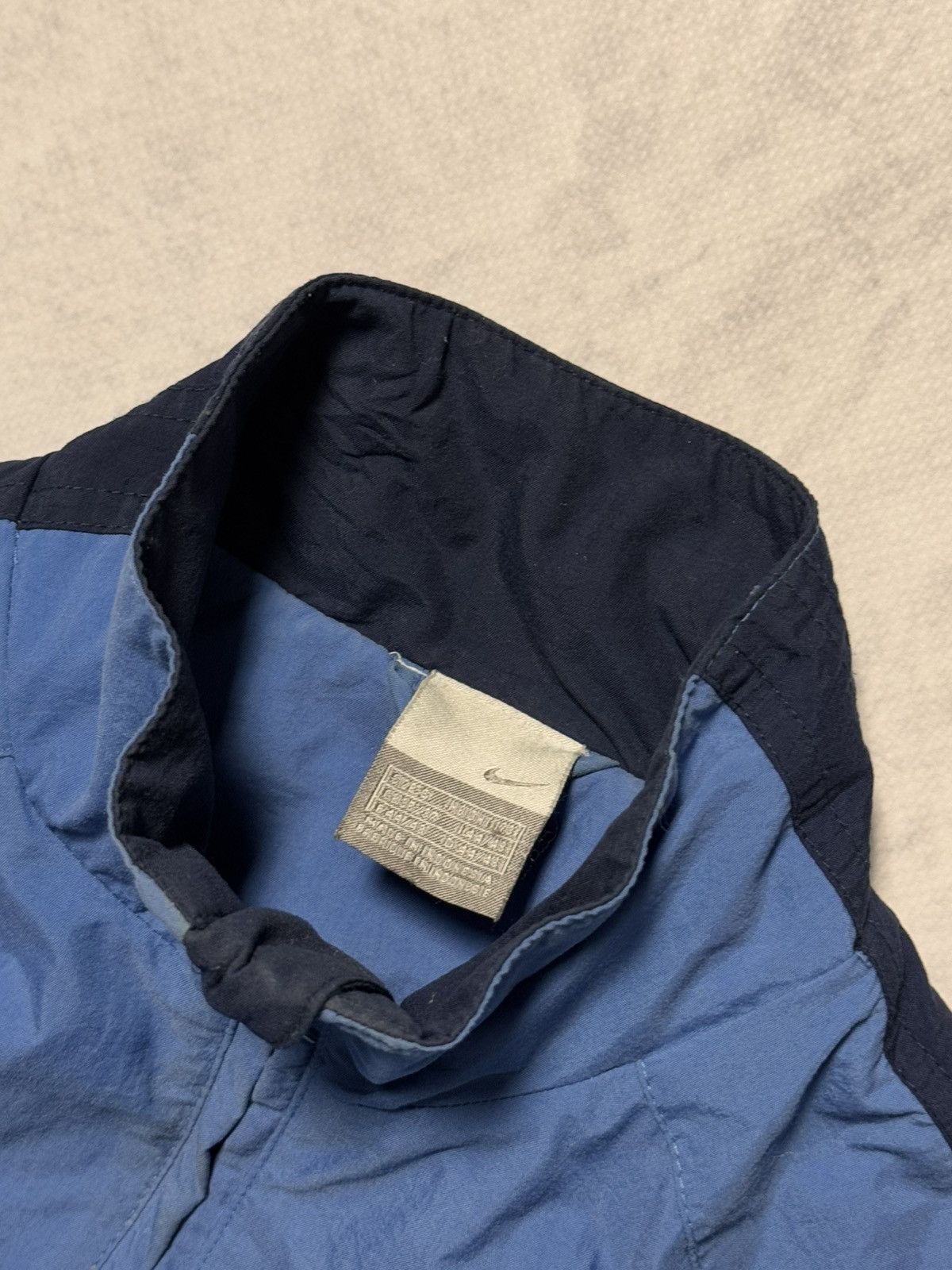 Nike × Vintage 00s Nike Vintage Mini Swoosh Oversize Drill Track Jacket Y2K Size US S / EU 44-46 / 1 - 5 Thumbnail