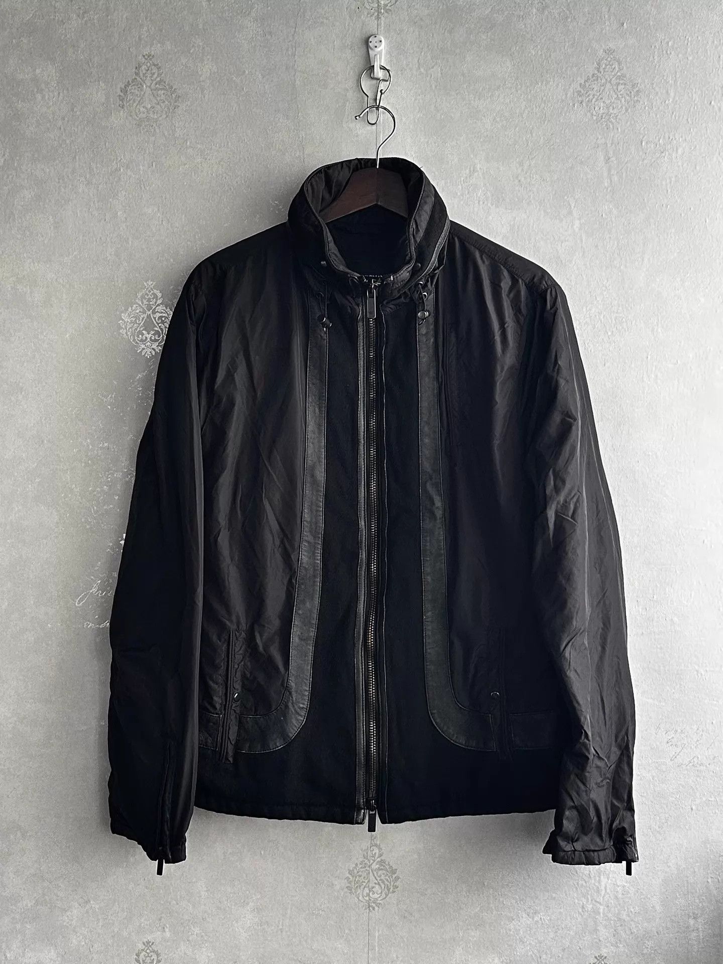 Armani EA 10AW Leather Paneled Hidden Hood Jacket Size 50 Size US M / EU 48-50 / 2 - 1 Thumbnail