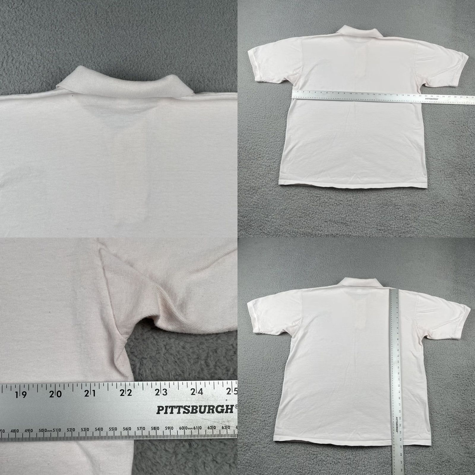 Anvil VINTAGE Anvil Polo Shirt White Cotton Crest Mens Large L Size US L / EU 52-54 / 3 - 9 Thumbnail