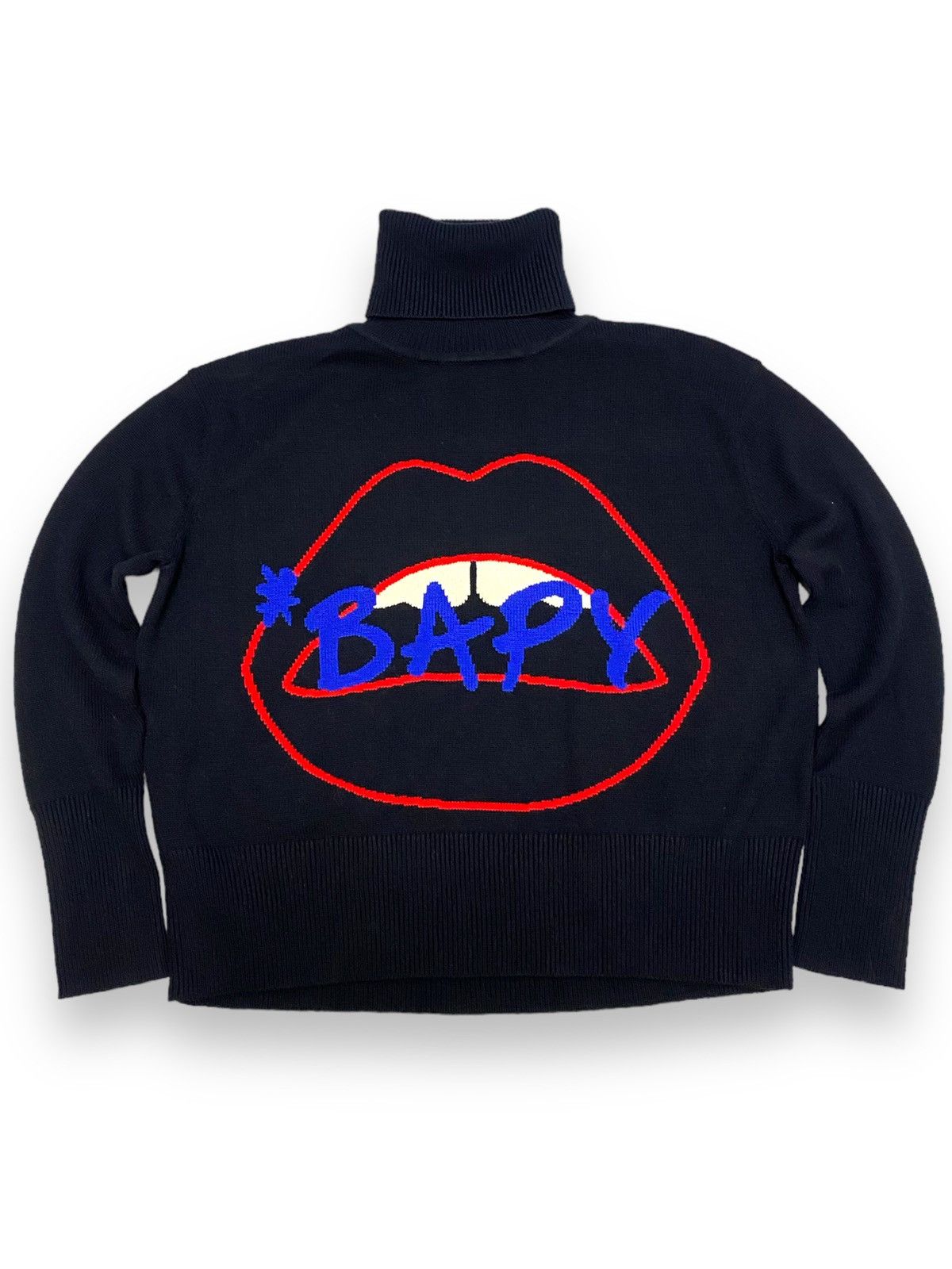 image of Bape x Markus Lupfer Bapy X Markus Lupfer Lips Turtleneck Knit in Black, Women's (Size XS)