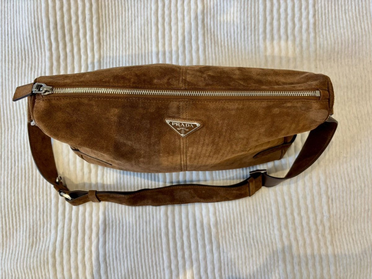 Prada Brown Suede Shoulder Bag Size ONE SIZE - 4 Thumbnail