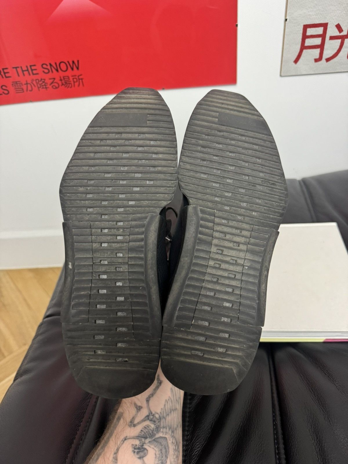 Adidas × Rick Owens Rick Owens Adidas Level Runner Triple Black Low Leather Rare Size US 8.5 / EU 41-42 - 6 Thumbnail