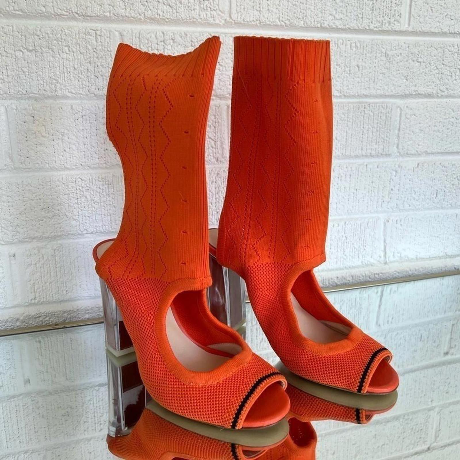 Baldinini Orange Knit Heeled Sandals Trendy Baldinini 37 Size 7 Size US 7 / IT 37 - 4 Thumbnail