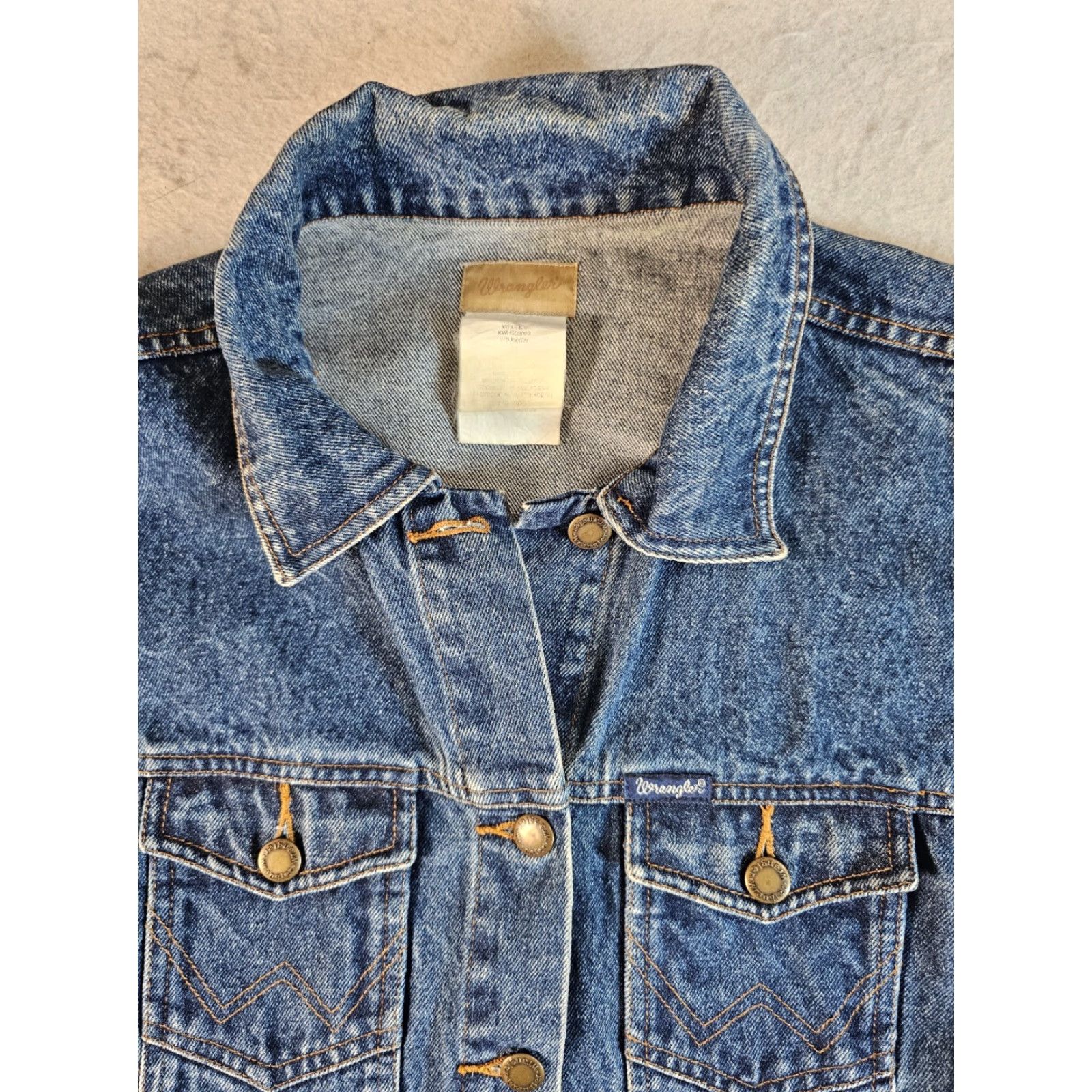 Wrangler VINTAGE Wrangler Denim Jacket Trucker 80s Blue Cotton Sz M Regular Men Jeans Jacket Size US 31 - 3 Thumbnail