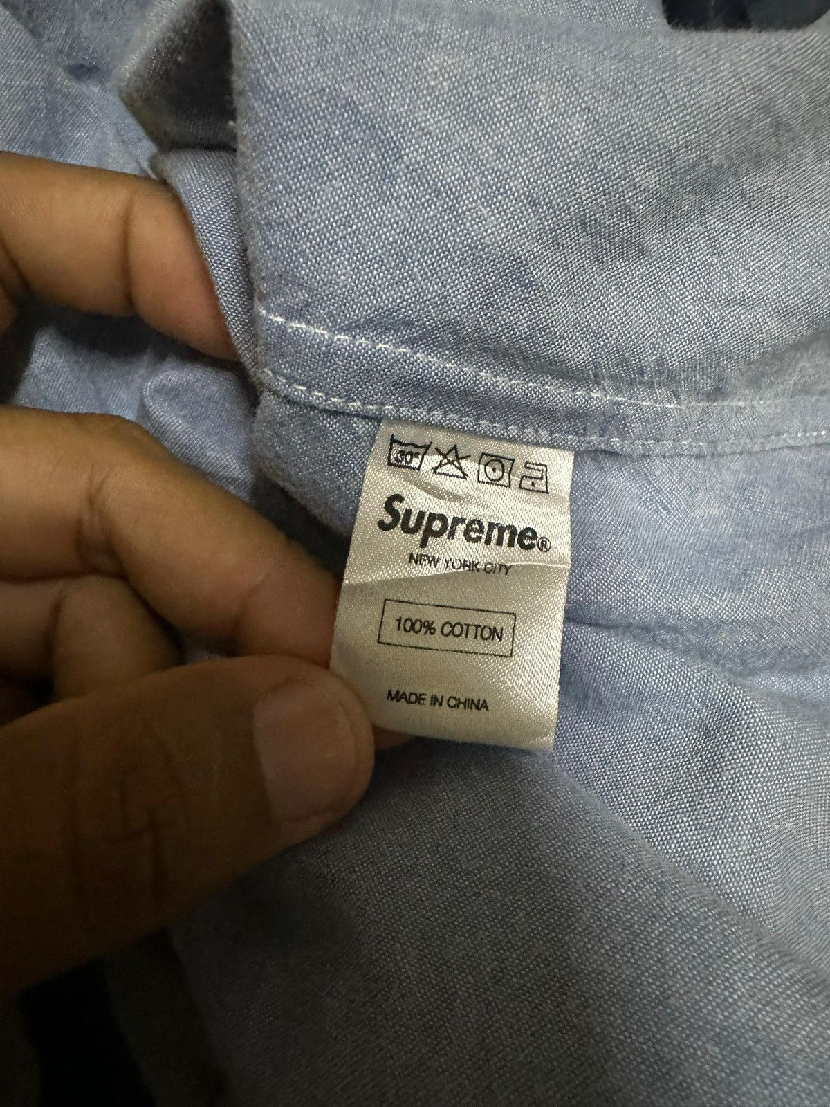 Supreme Supreme Mandarin Collar Casual Chambray Button Ups Shirt Size US S / EU 44-46 / 1 - 9 Thumbnail