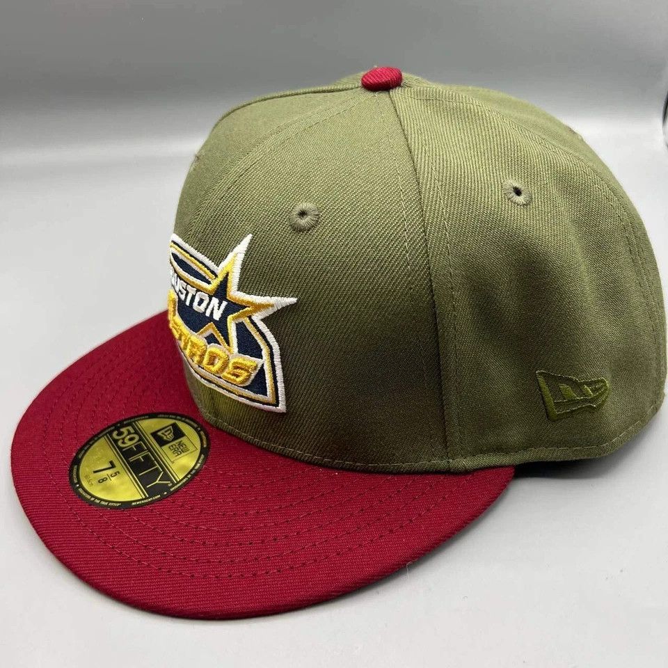 New Era Houston Astros Hat Men 7 5/8 59Fifty New Era MLB Fitted Cap Size ONE SIZE - 4 Thumbnail