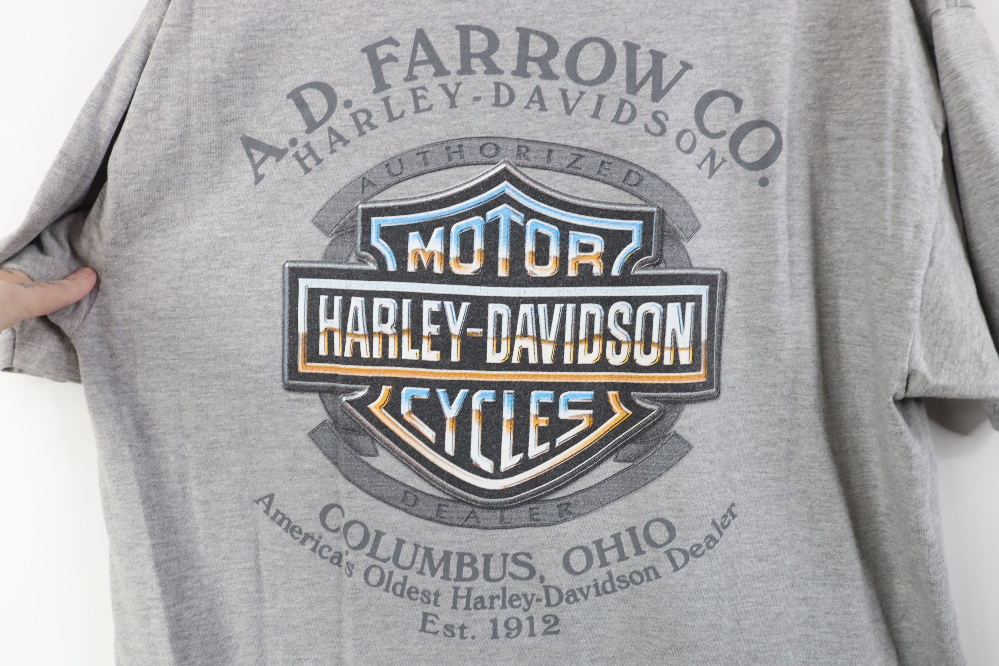 Harley Davidson Vintage Y2K 2002 Harley Davidson Mine At Motorcycle T-Shirt Size US L / EU 52-54 / 3 - 12 Thumbnail