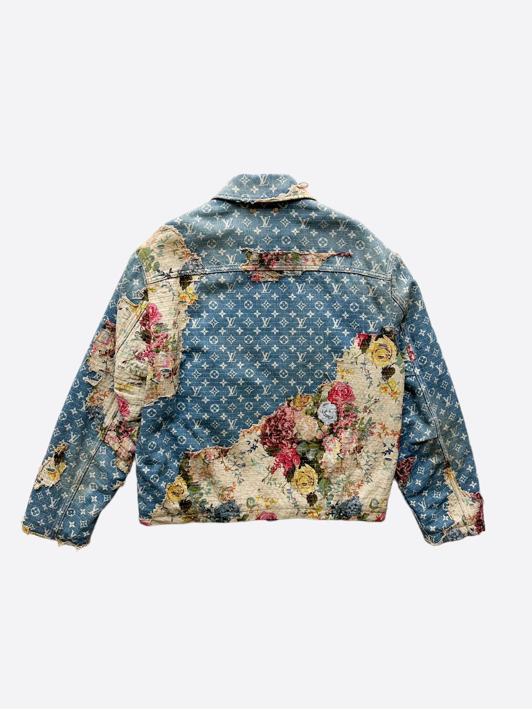 Louis Vuitton Louis Vuitton Blue Monogram Distressed Floral Jacket Size US XL / EU 56 / 4 - 2 Thumbnail