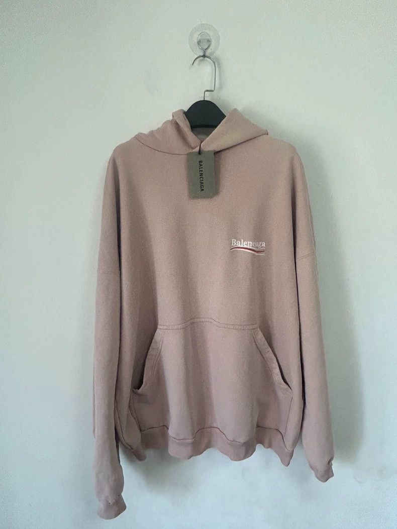 Balenciaga Balenciaga Pale Pink Embroidered Coke Waves Hoodie Hoodie Size US M / EU 48-50 / 2 - 1 Thumbnail