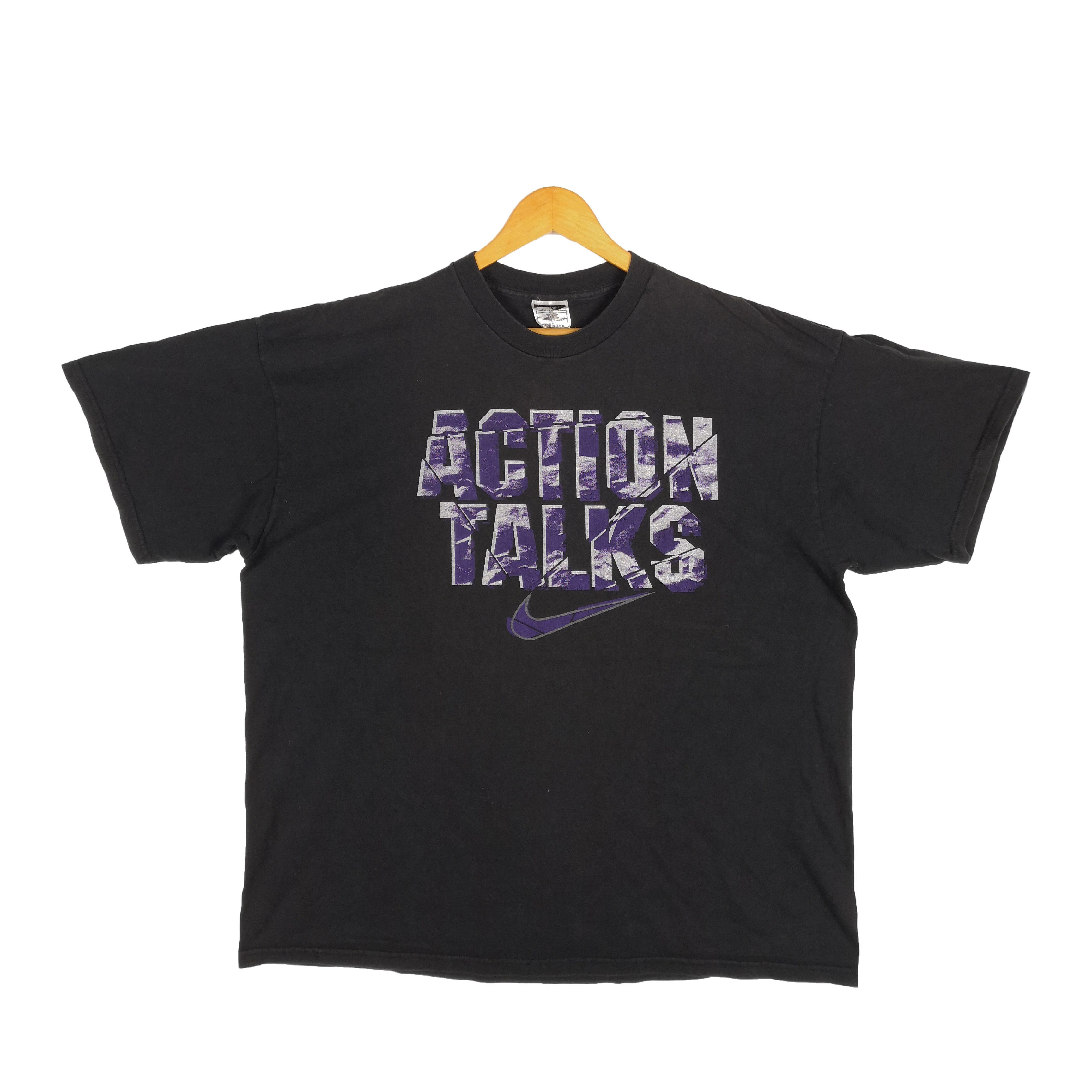 Nike × Vintage Vintage Y2k Nike T-Shirt Nike Swoosh Action Talks Nike Tees Size US XXL / EU 58 / 5 - 1 Thumbnail