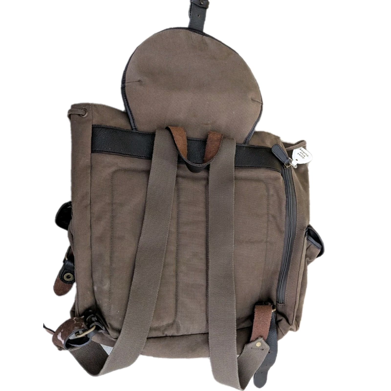 Gap VINTAGE Gap Backpack Canvas Military Multi Pocket Leather Trim Bag Size ONE SIZE - 7 Thumbnail