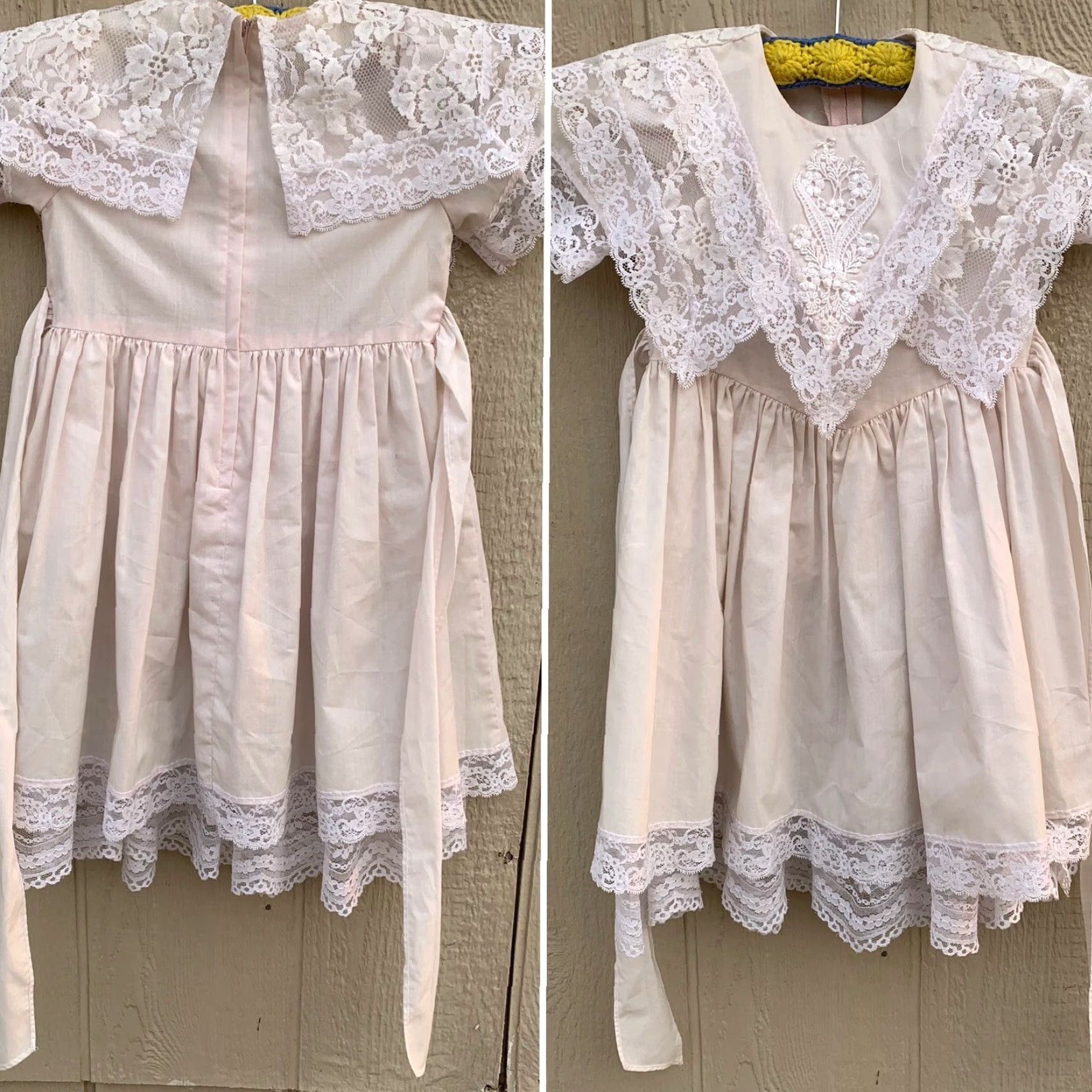 Jessica McClintock VINTAGE Jessica McClintock Girls dress Lace accents Cottagecore Made in USA 4 Pink 1980s Party Short Sleeve Cotton/Polyester/Nylon Girls Size ONE SIZE - 4 Thumbnail