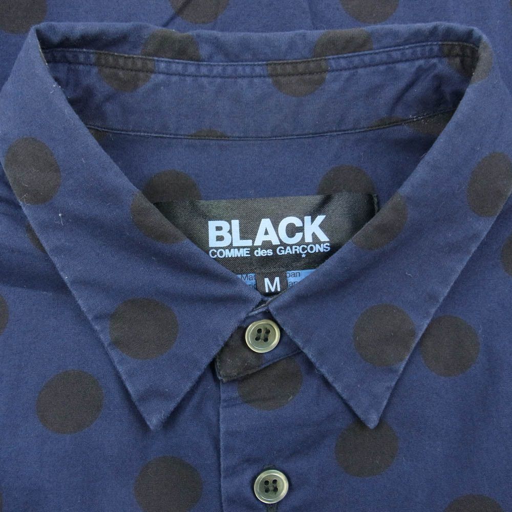 Comme des Garcons Black Shirt Shadow dot pattern long sleeve cotton button up Navy Size US M / EU 48-50 / 2 - 3 Thumbnail