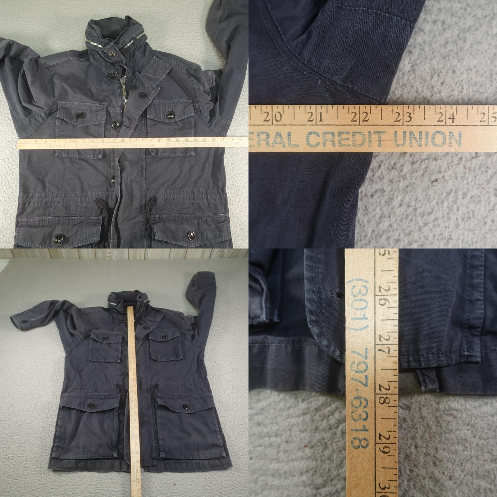 J.Crew J.CREW M65 Military Field Jacket Mens M Blue Cotton Canvas Lined Zip Pockets Stand-Up Collar Casual Outdoor Size US M / EU 48-50 / 2 - 8 Thumbnail