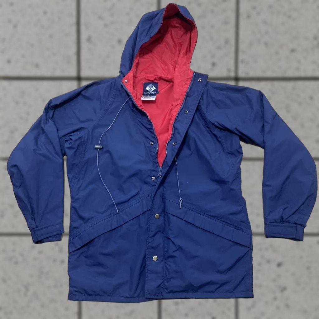 Burlington VINTAGE Columbia Ultrex Burlington Parka Jacket Men M Blue Red Line Coat Stadium 90s Wind Rain Windproof Nylon Parka Mens Jacket Size US M / EU 48-50 / 2 - 1 Thumbnail