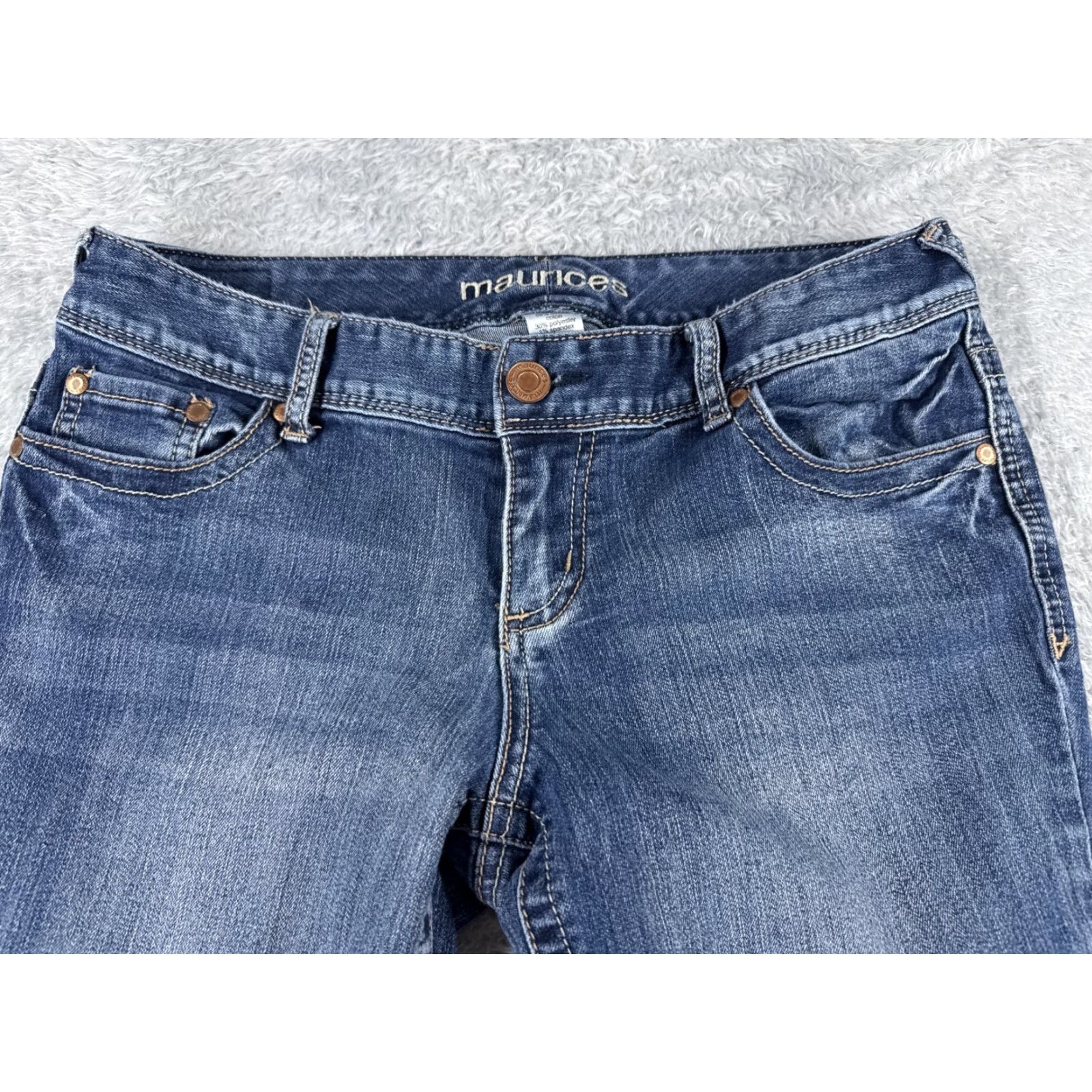 Vintage Maurices Jeans Womens 7 Blue Denim Low Rise Bootcut Cotton 28x30 Regular Inseam 30 in 5-Pocket Size 28" / US 6 / IT 42 - 4 Thumbnail