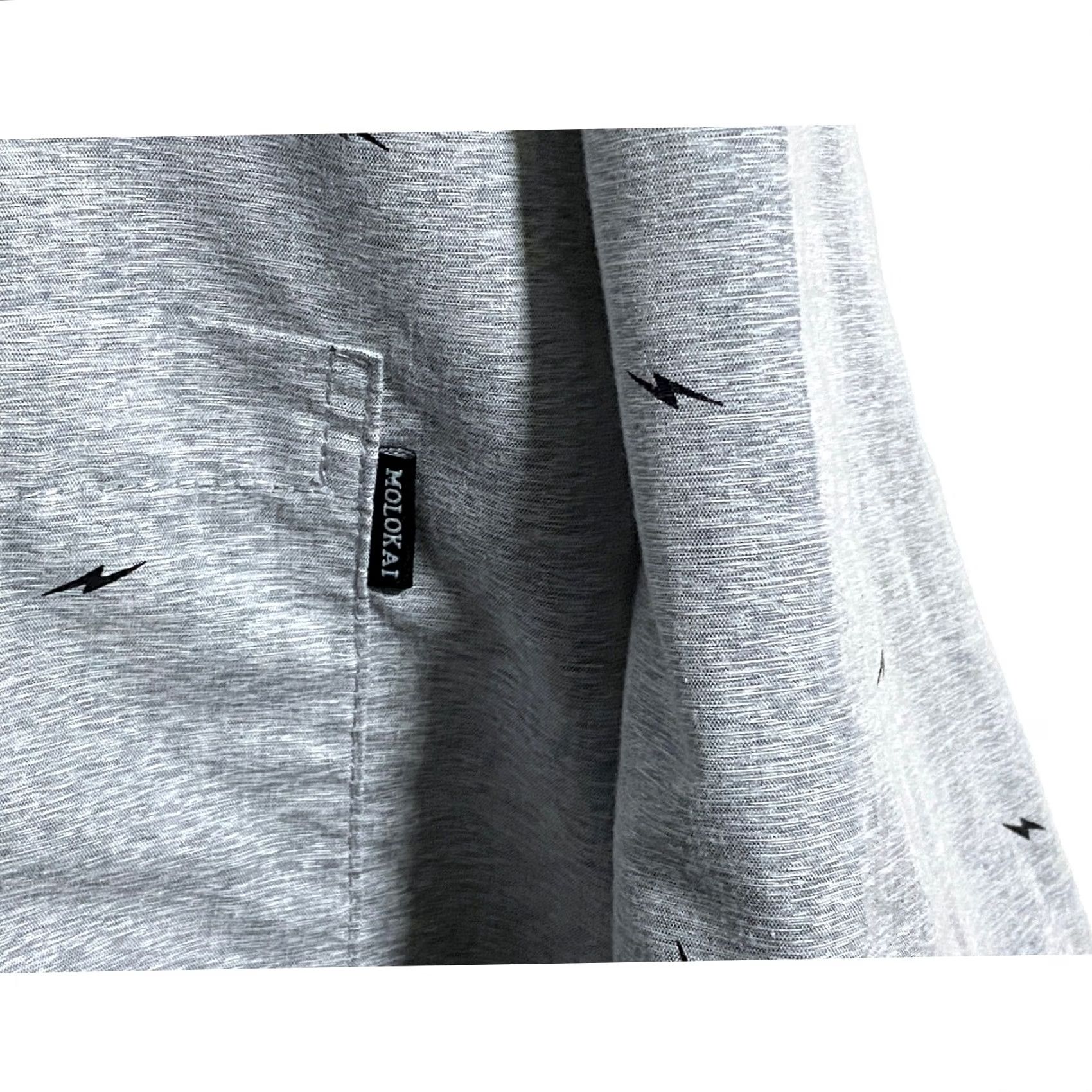 CO Molokai Surf Co Lightning Bolt AOP Pocket Button Shirt Mens 2XL Gray Black Y2K Size US XXL / EU 58 / 5 - 4 Thumbnail