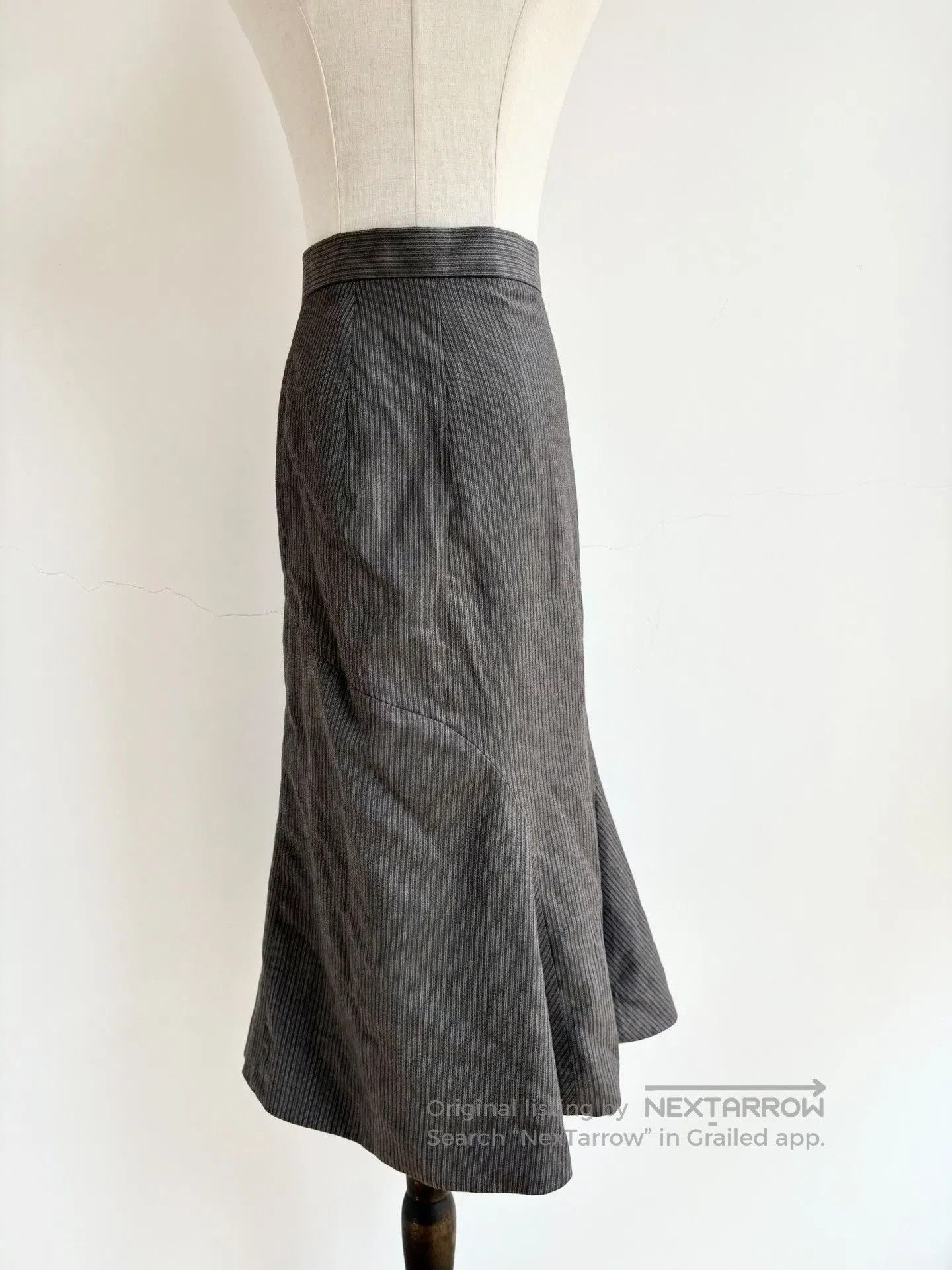 Vivienne Westwood Vivienne Westwood Gray Striped Fishtail Skirt. Size 39" - 3 Thumbnail