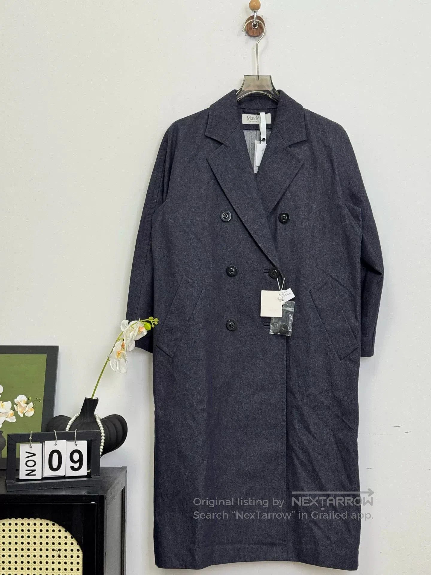 Max Mara Maxmara Double Breasted Denim Coat. Size XS / US 0-2 / IT 36-38 - 1 Thumbnail
