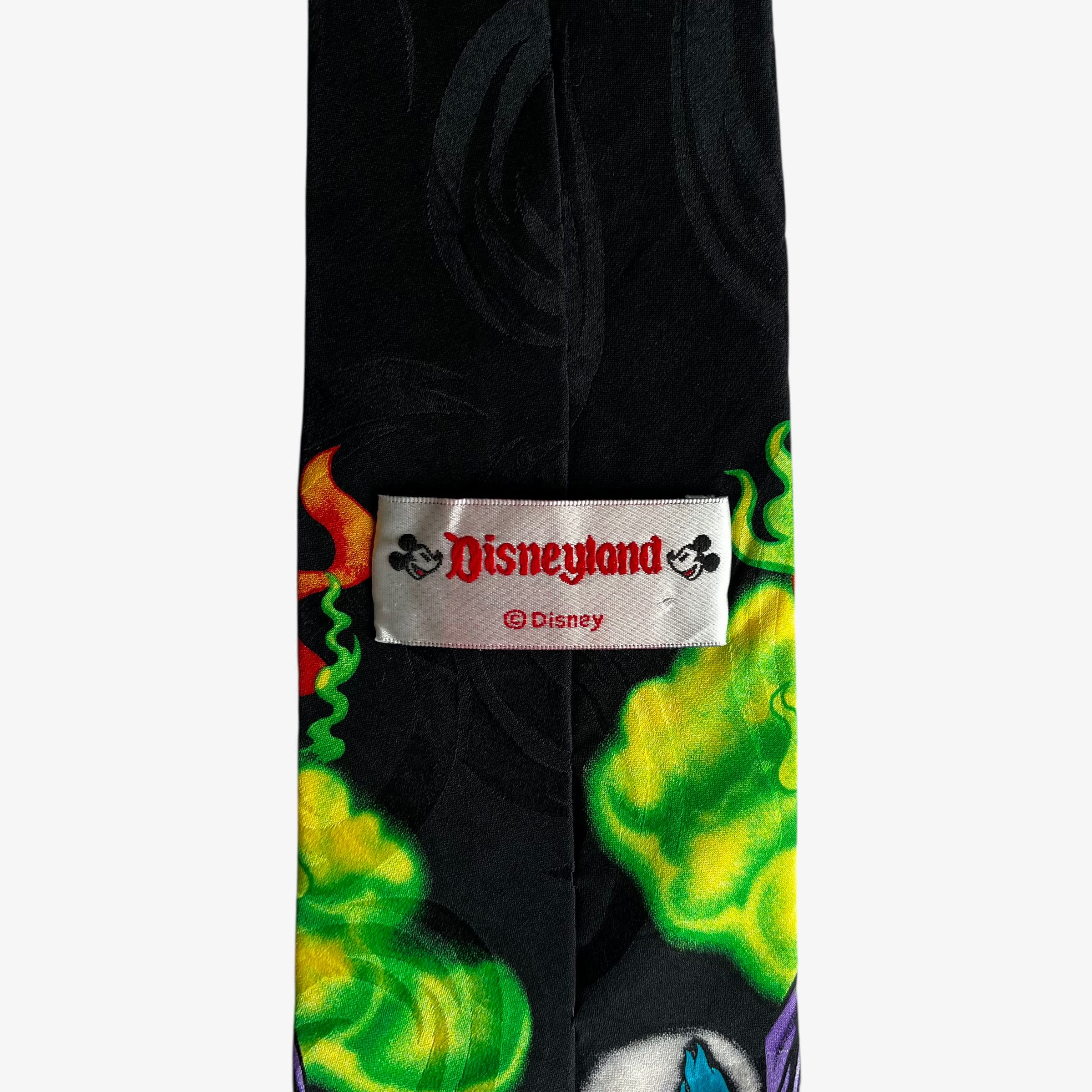 Disney Vintage 90s Disney Villain Print Black Silk Tie Size ONE SIZE - 2 Thumbnail
