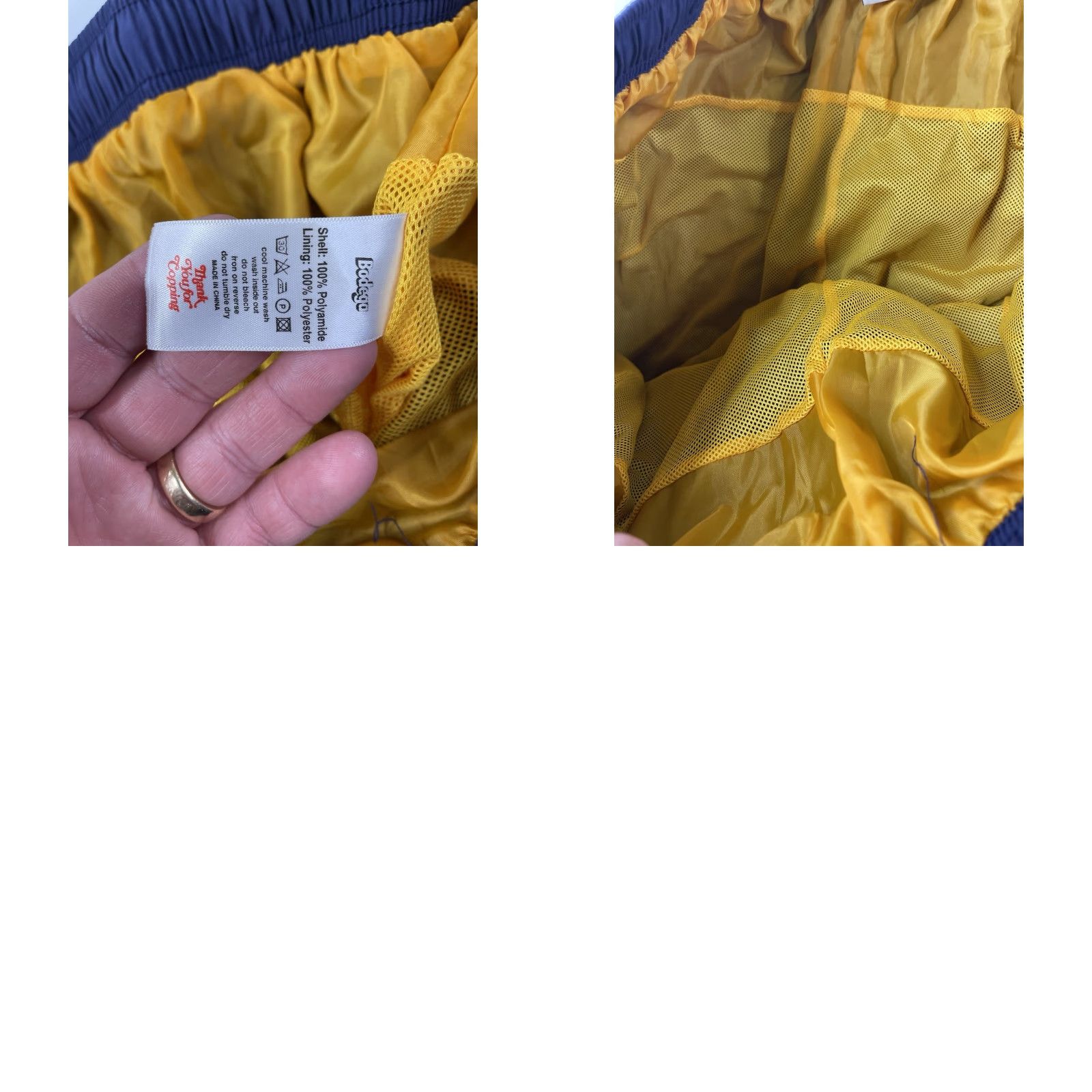 Bodega Bodega Track Pants Men XXL Lined Nylon Navy Blue With Yellow Accents Activo Activewear Size US 39 - 8 Thumbnail