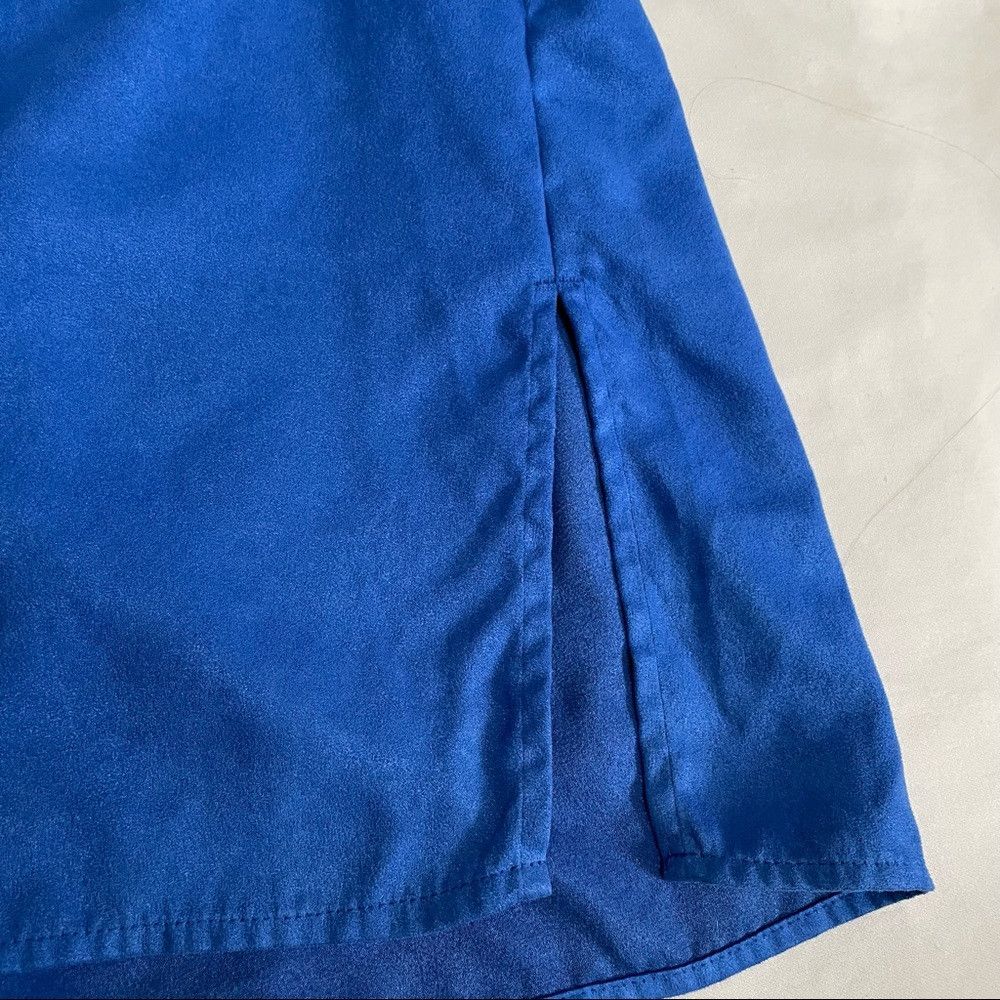 Chicos Chico’s Design Royal Blue Suede Feel Button Down Shirt Size Size XL / US 12-14 / IT 48-50 - 7 Thumbnail