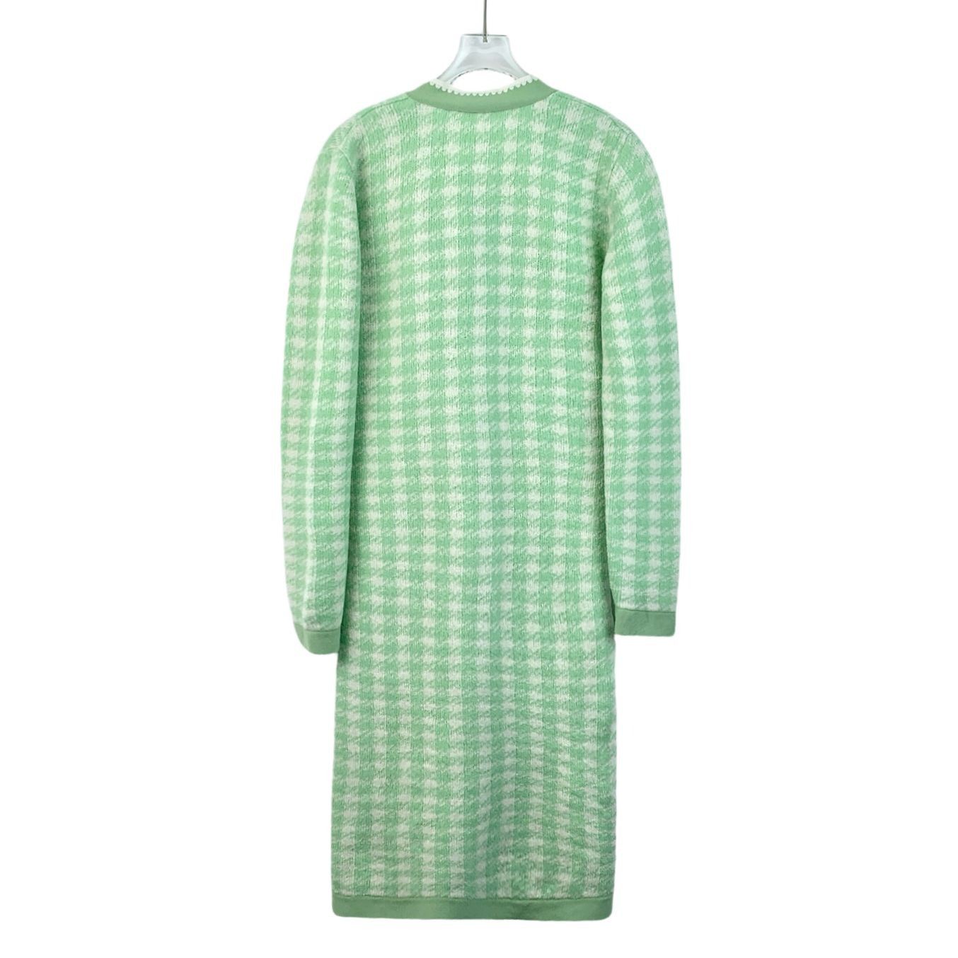 Miu Miu Miu Miu Green Checkered Knitted Cardigan Jacket With Pearl D Size M / US 6-8 / IT 42-44 - 8 Thumbnail