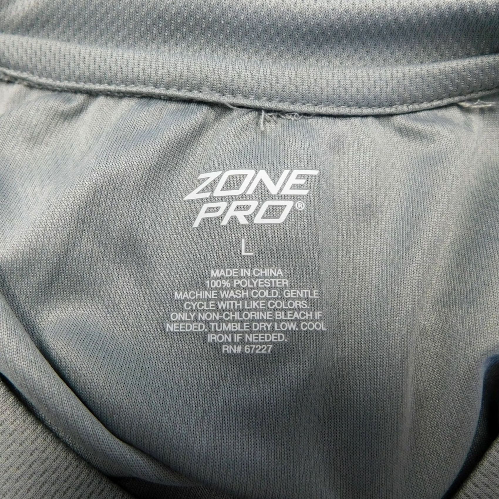 Vintage Zone Pro Sport T-Shirt Mens Short Sleeve Crew Neck Gray L Regular 100% Polyester Sports Running Gym Training Size US L / EU 52-54 / 3 - 3 Thumbnail