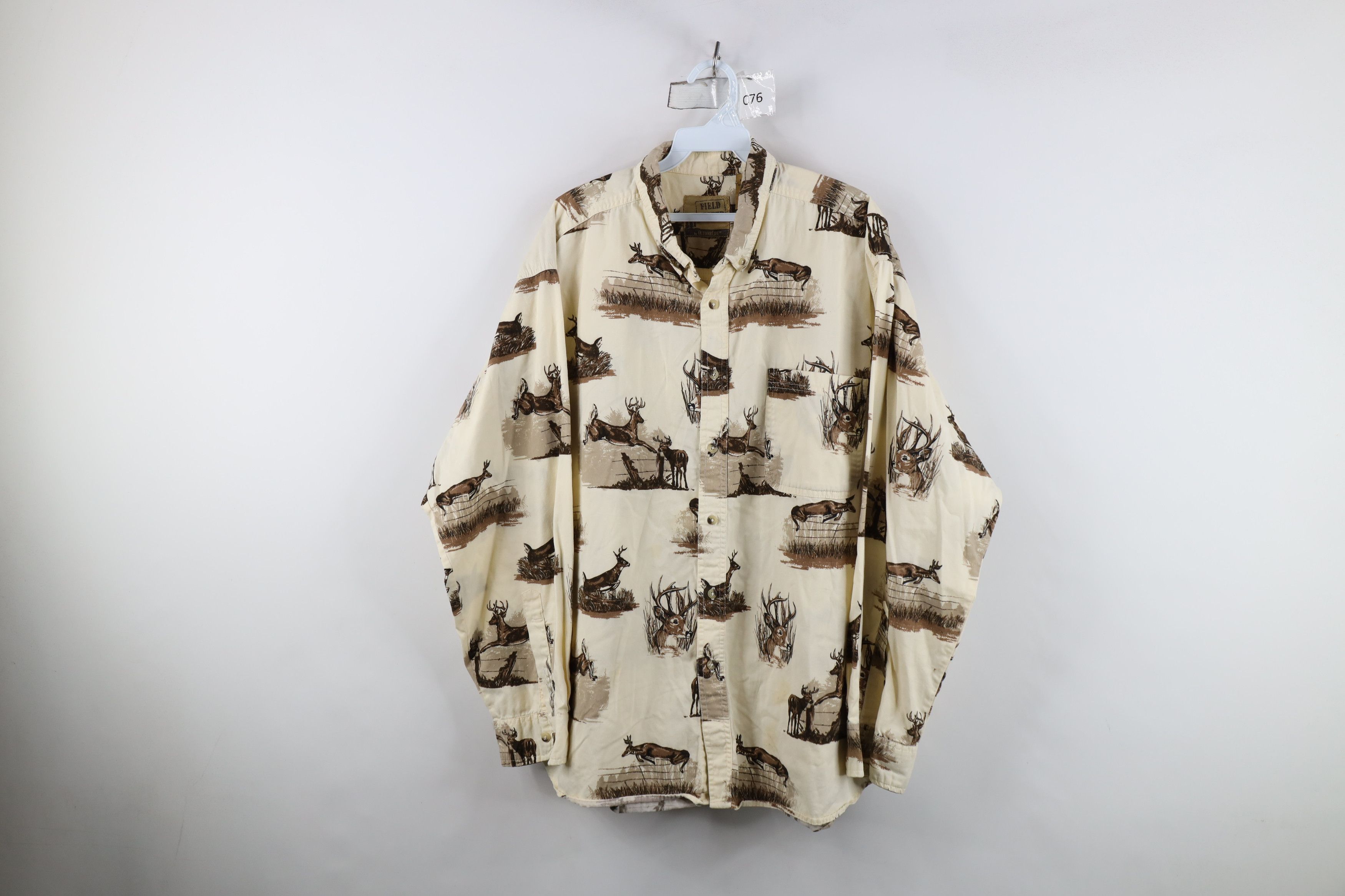 Vintage Vintage 90s Streetwear Deer Buck All Over Print Button Shirt Size US XL / EU 56 / 4 - 1 Thumbnail