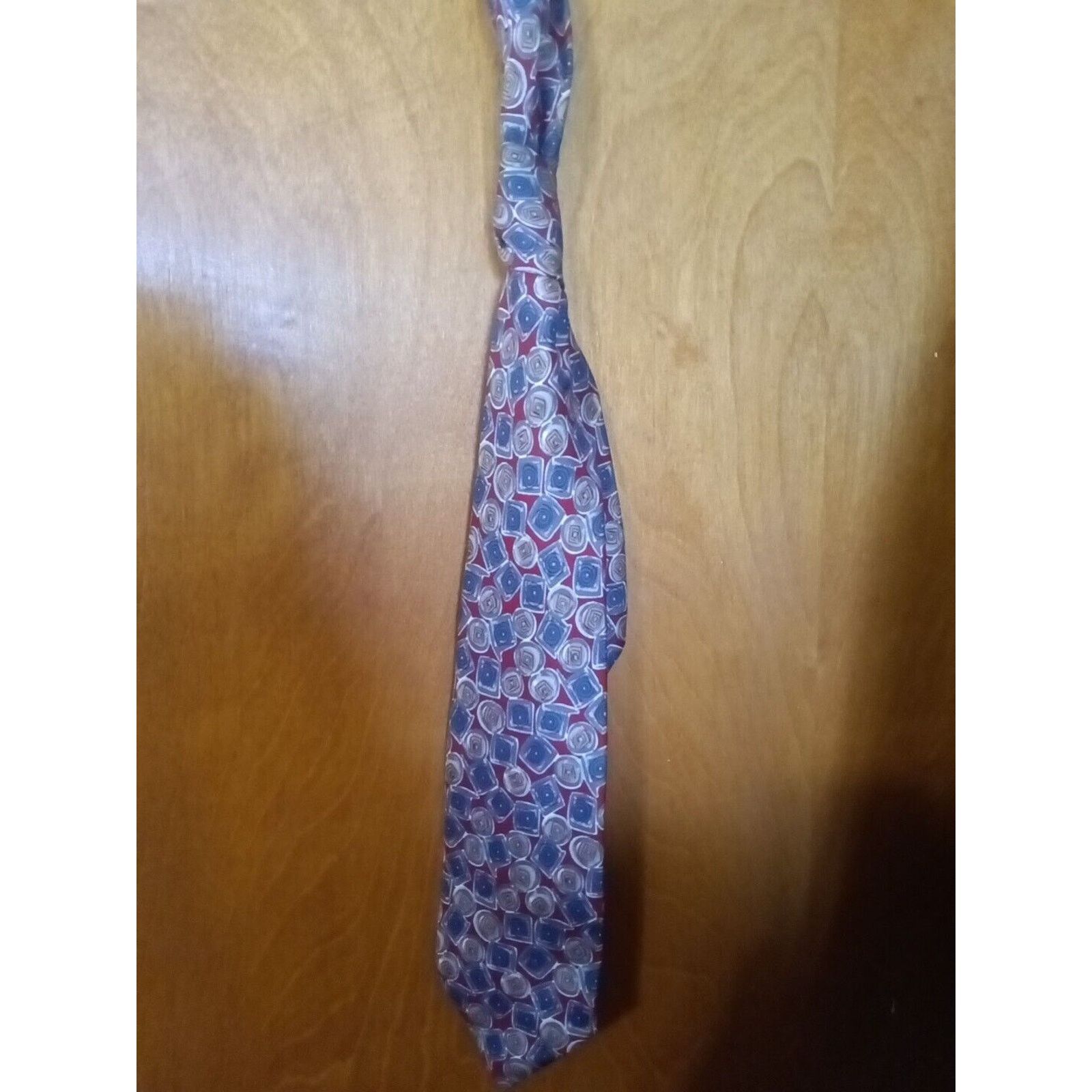 Other Talbott Studio Tie Mens Red Blue Brown Made In USA #61 Size ONE SIZE - 2 Thumbnail