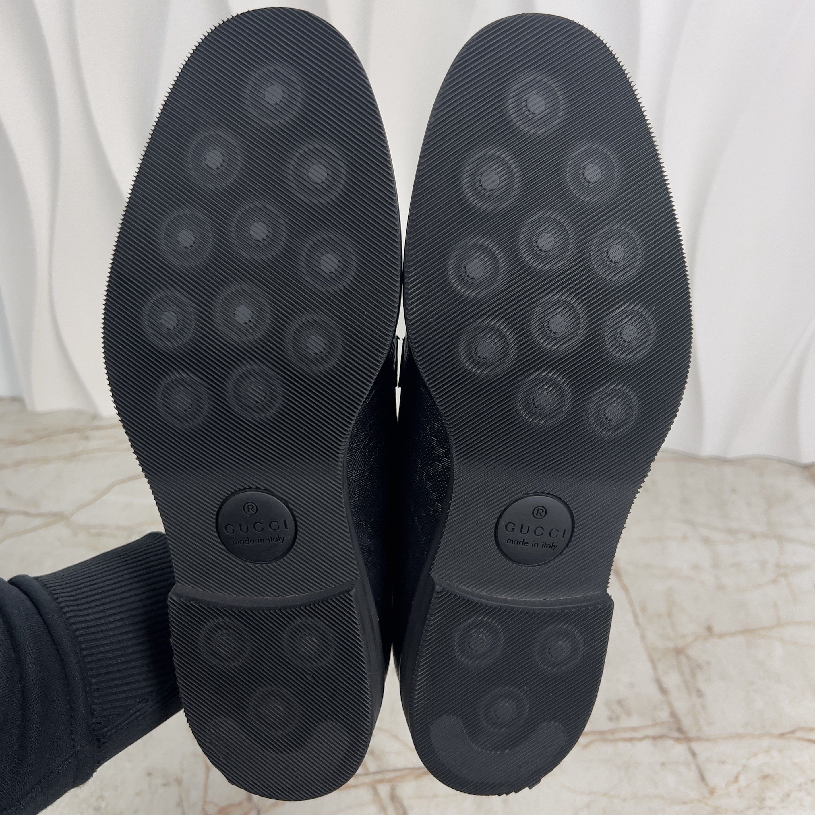 Diamante Stitching Derby Dress Shoes BLack Leather