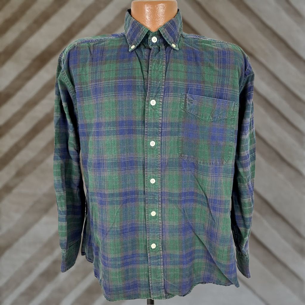 Vintage Vintage Native Habitat Planet Earth Shirt Men M Blue Plaid Button-Up Casual 90s Grunge Size US M / EU 48-50 / 2 - 1 Thumbnail
