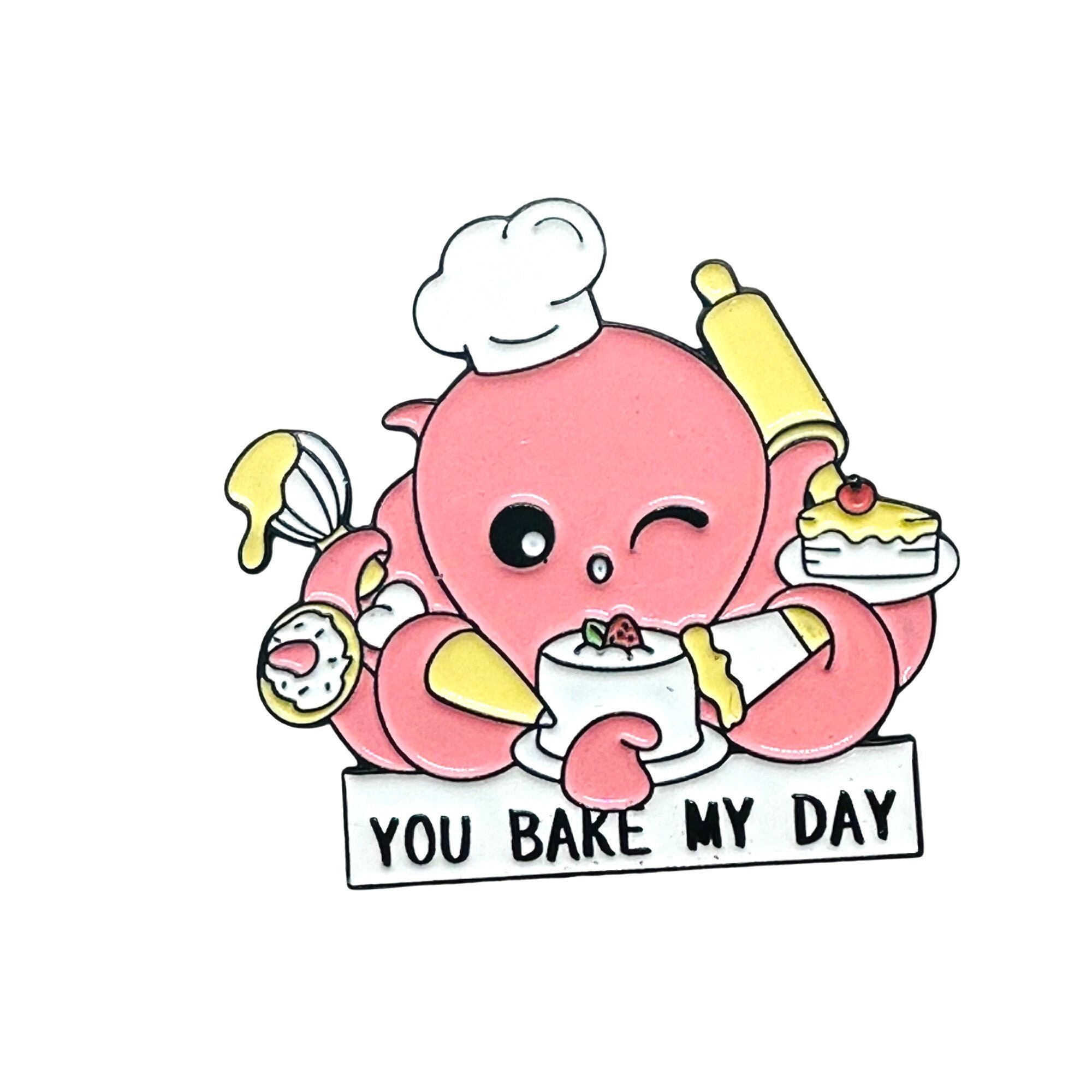 Other ☀️Enamel Pin You Bake My Day Octopus Baking Alloy Enamel Bro Size ONE SIZE - 7 Thumbnail