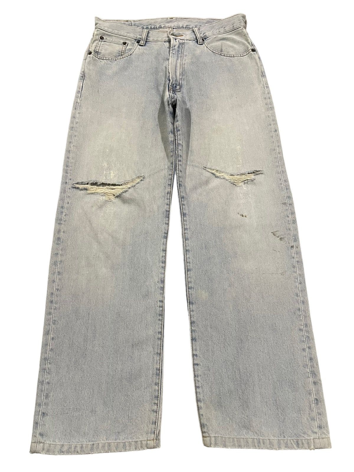 14th Addiction Vintage Japanese Brand Blue Wash Distressed Baggy Jeans Size US 32 / EU 48 - 1 Thumbnail
