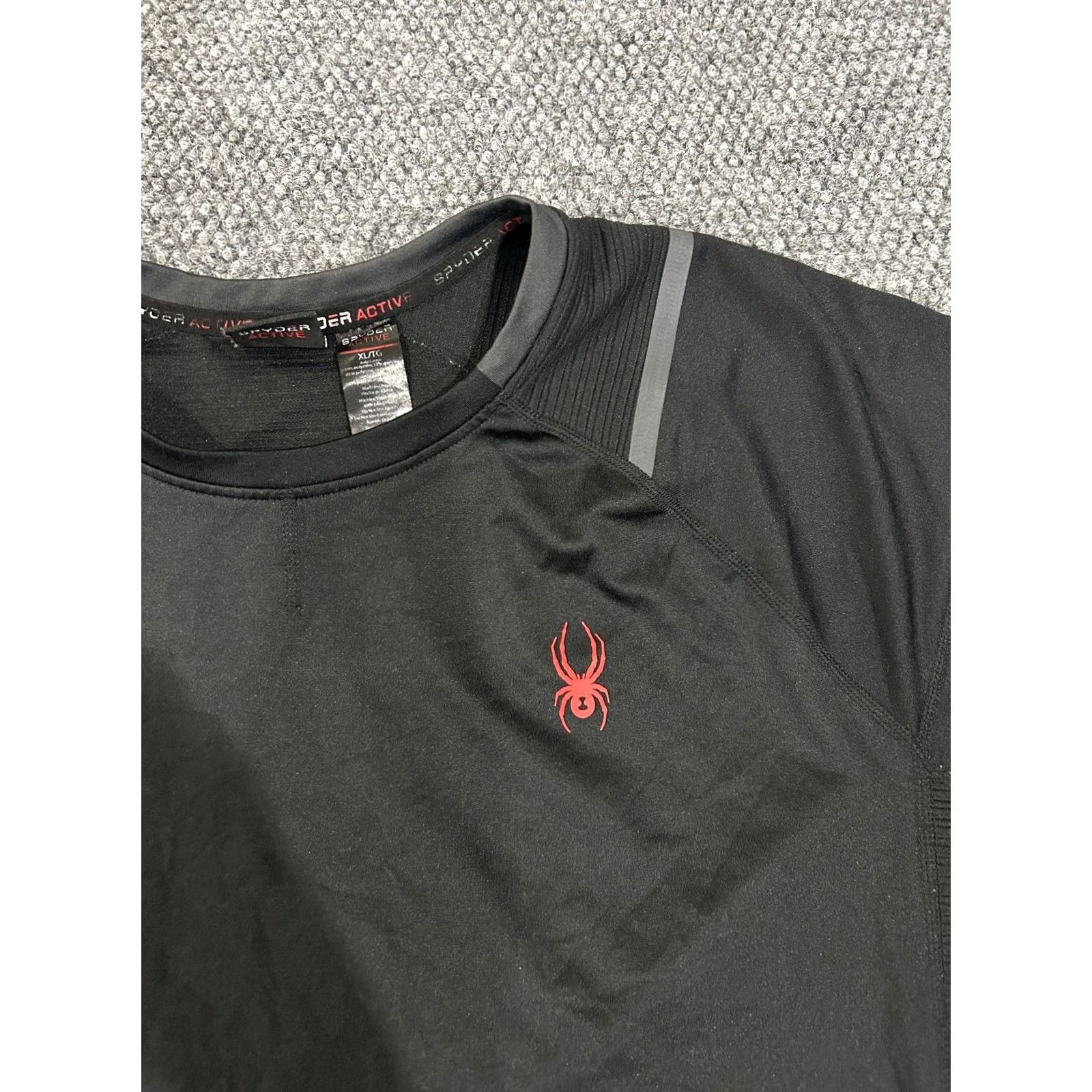Spyder Spyder Mens XL Black Long Sleeve Shirt Activewear Compression Base Layer ProWeb Moisture Wicking Athletic Tee Shirt Sports Shirt Size US XL / EU 56 / 4 - 3 Thumbnail
