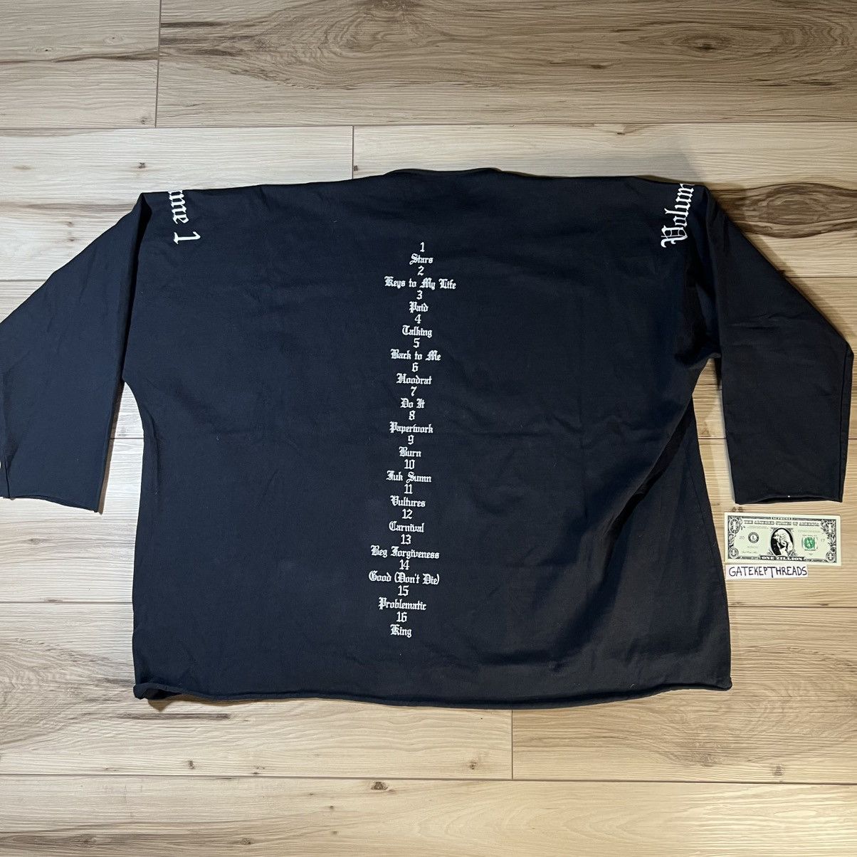 Yeezy Yeezy Vultures Tour Black Graphic Long Sleeve Shirt Size US L / EU 52-54 / 3 - 2 Thumbnail