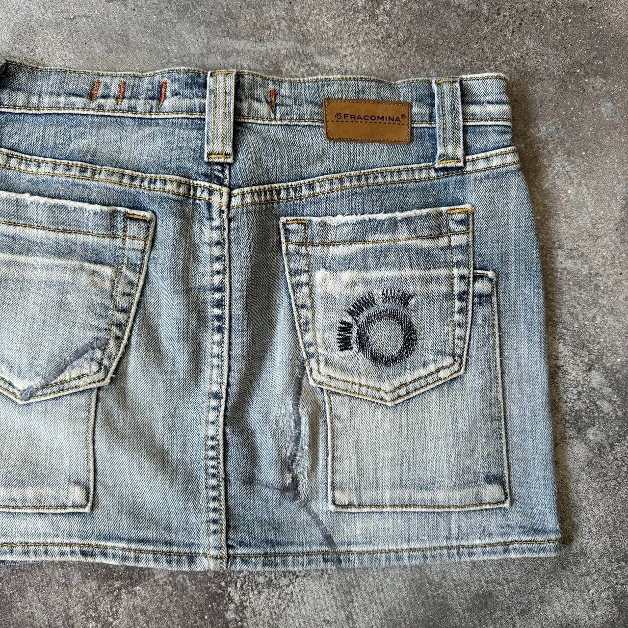 Hysteric Glamour Sexy Washed Blue Denim Mini Skirt (rick owens style) Size 30" / US 8 / IT 44 - 6 Thumbnail