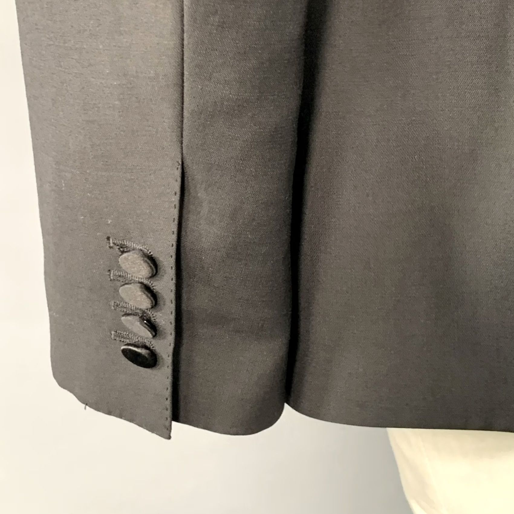 Dolce & Gabbana DOLCE & GABBANA Tuxedo Black Virgin Wool Silk Blend Peak Lapel Size 48 Size 48R - 6 Thumbnail