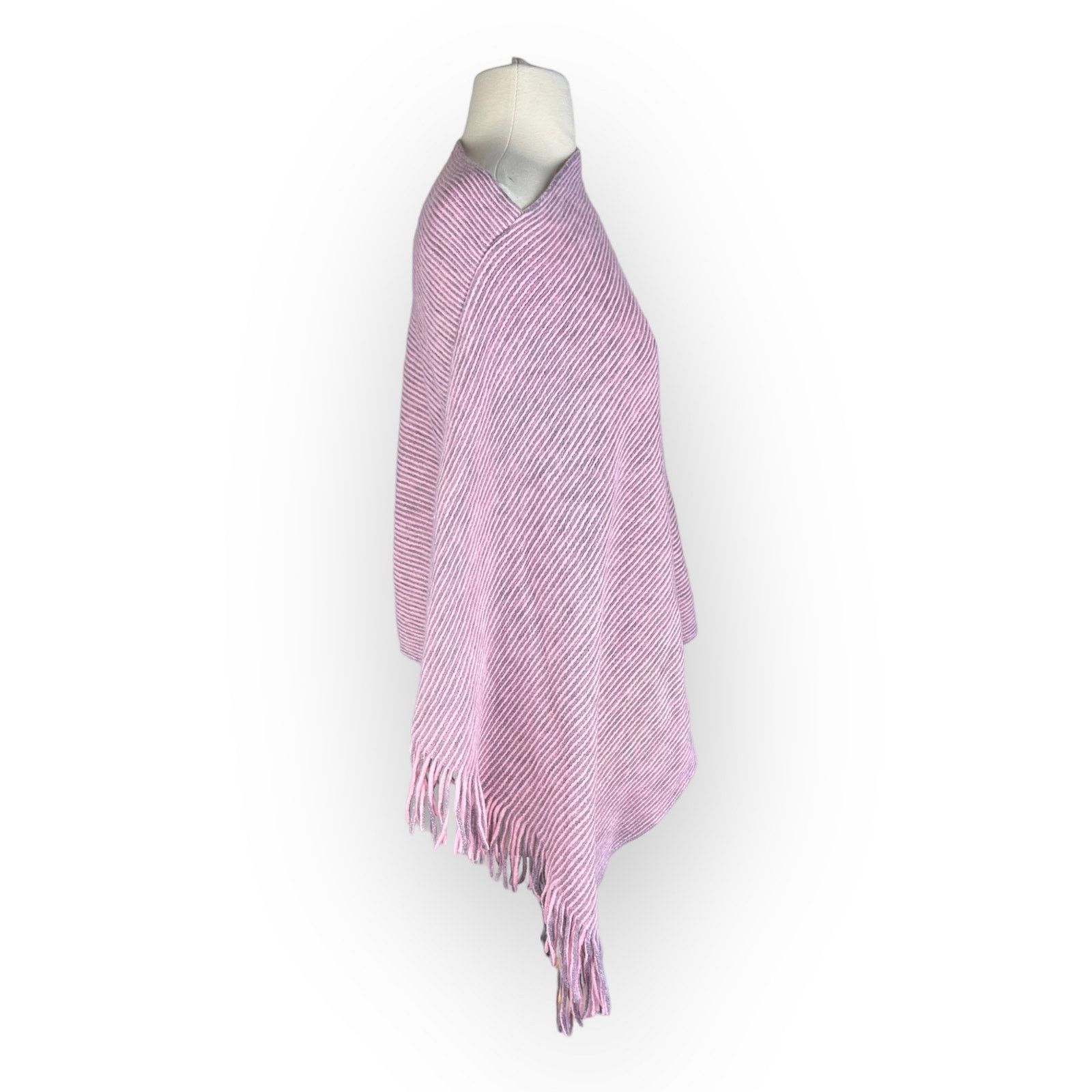 Vintage Vintage Handmade Knitted Poncho Shawl | Purple and Pink Size M / US 6-8 / IT 42-44 - 4 Thumbnail