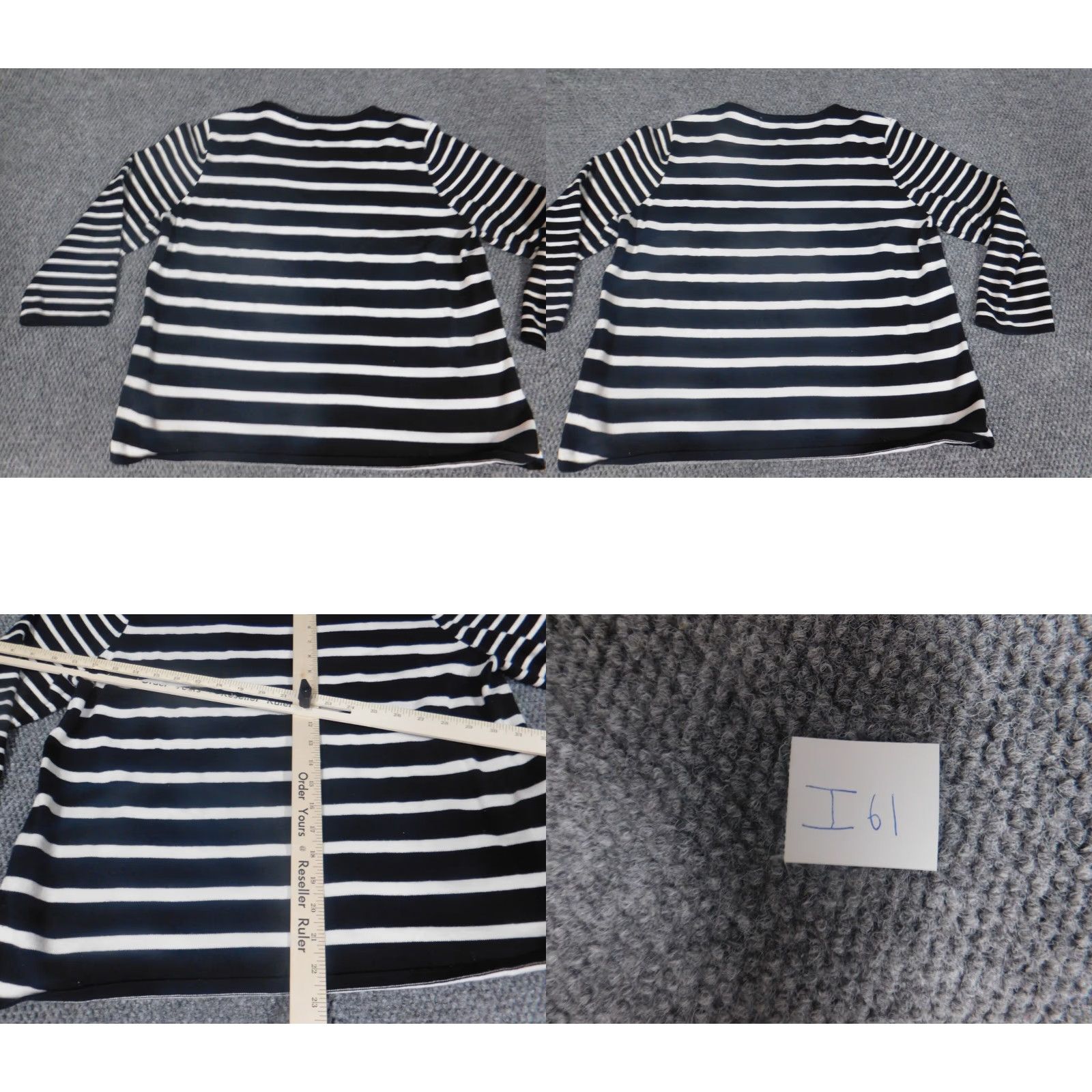 Vintage Alfred Dunner Womens Sweater L Black Striped Round Neck Long Sleeve Raglan Stretch Knit Pullover Size L / US 10 / IT 46 - 8 Thumbnail