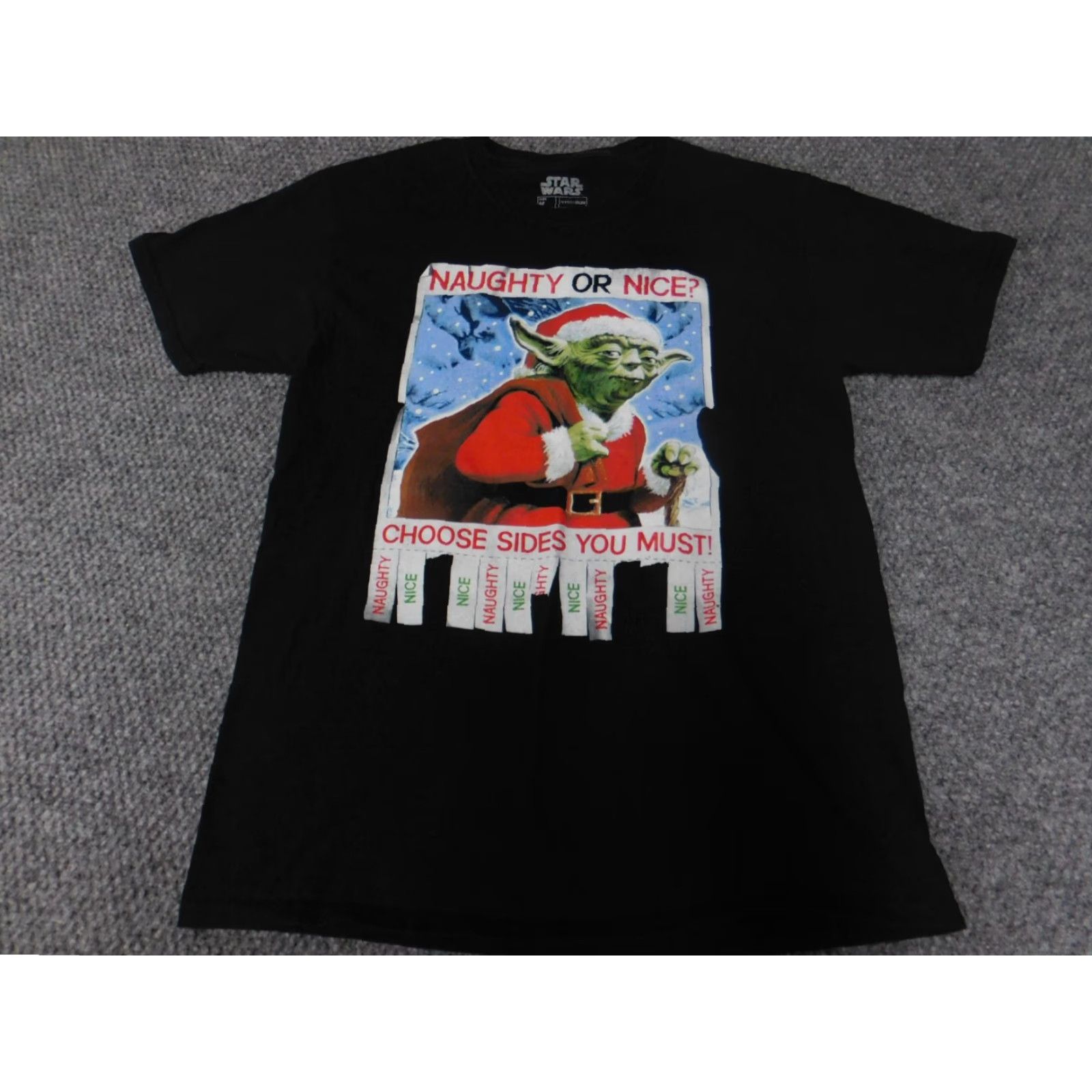 Star Wars Star Wars Mens Shirt Medium black graphic Christmas Yoda T-Shirt Crew Neck Short Sleeve Logo Knit Cotton Spandex Size US M / EU 48-50 / 2 - 3 Thumbnail