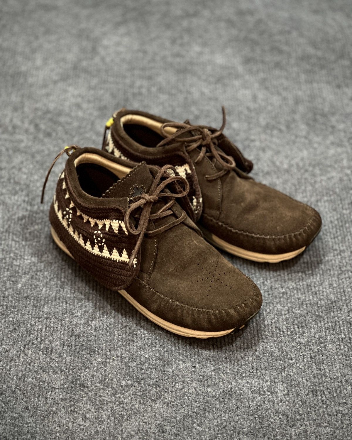Visvim VISVIM FBT SS04 CROCHET BROWN SUEDE BEADED SNEAKERS Size US 8.5 / EU 41-42 - 4 Thumbnail