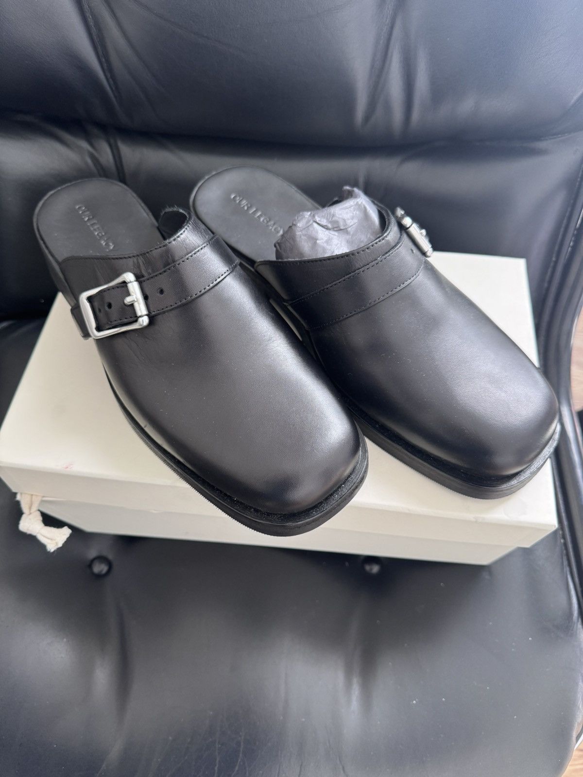 OUR LEGACY Black Camion Mule Loafers