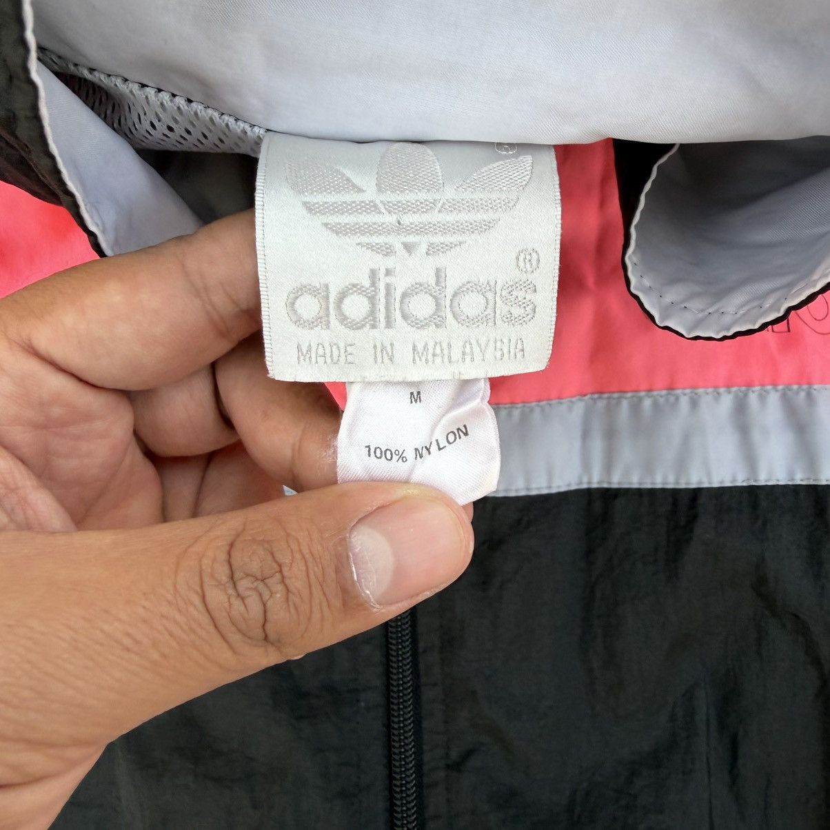 Adidas Vintage 80s 90s Adidas Windbreaker Track Jacket Black Pink Size US M / EU 48-50 / 2 - 3 Thumbnail