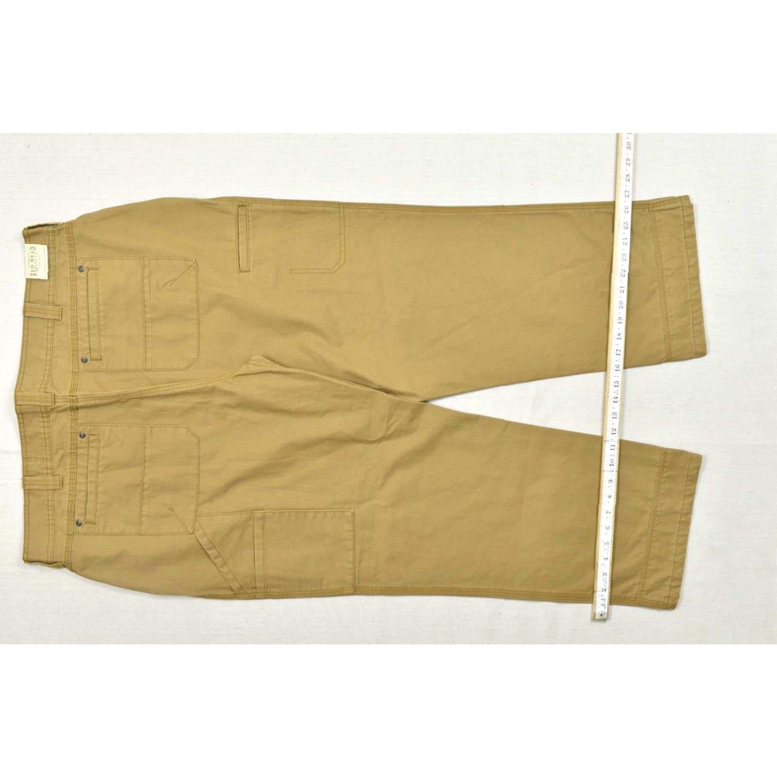 Vintage Red Head Mens Cargo Pants 42x30 Relaxed Fit Cotton Canvas Tan Beige Cargo Pocket Straight Front Zip Workwear Casual Pants Mens Size US 42 / EU 58 - 5 Thumbnail
