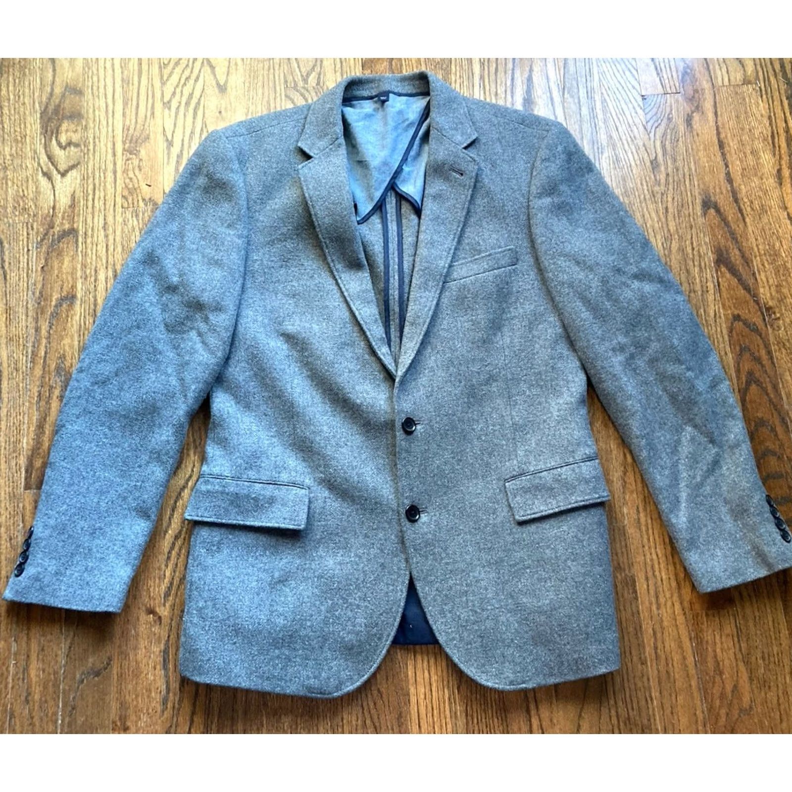 J.Crew J.CREW Blazer Mens Size 44R Gray Wool Blend Tweed Two Button Sport Coat Jacket Size 44R - 2 Thumbnail