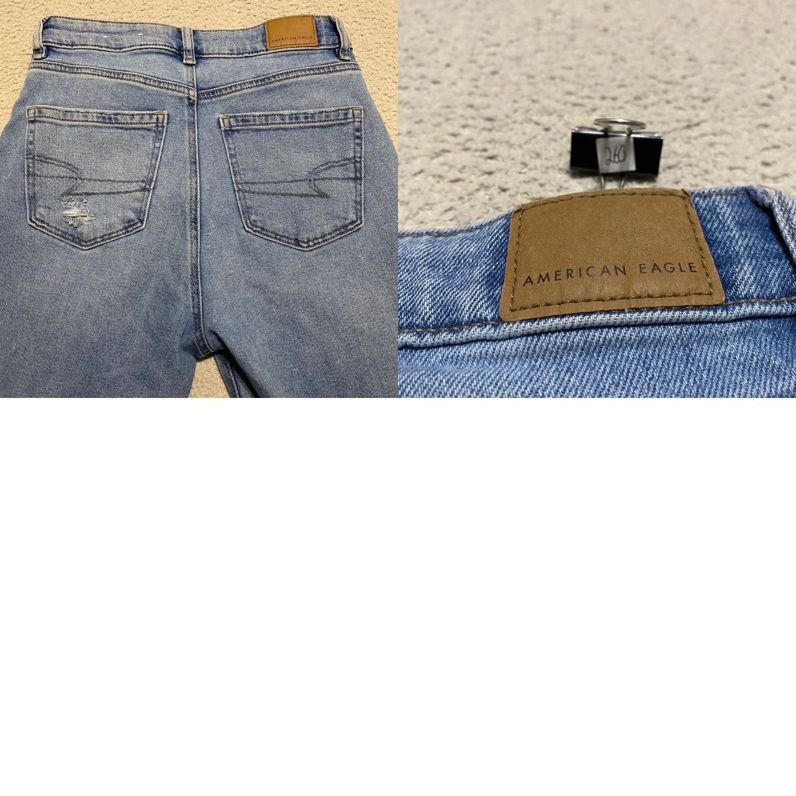 American Eagle Outfitters VINTAGE American Eagle Jeans Womens sz 2P Blue Denim Straight Distressed High Rise Mom Mens Girls Womens Size 42" / US 20 - 9 Thumbnail